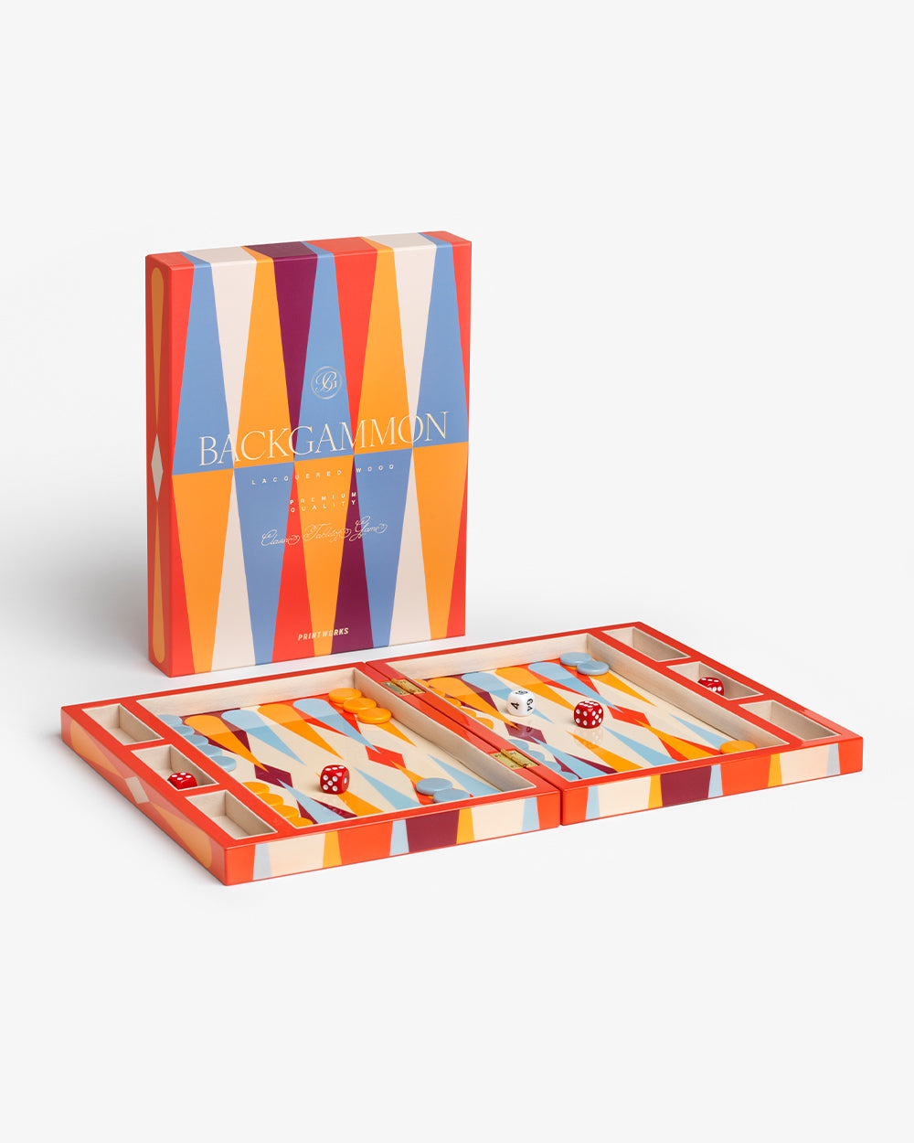 Lacquered Backgammon, Red – Modern Coffee Table Games