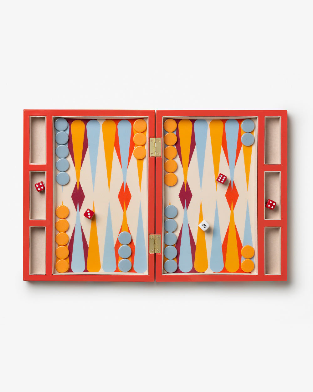 Lacquered Backgammon, Red – Modern Coffee Table Games