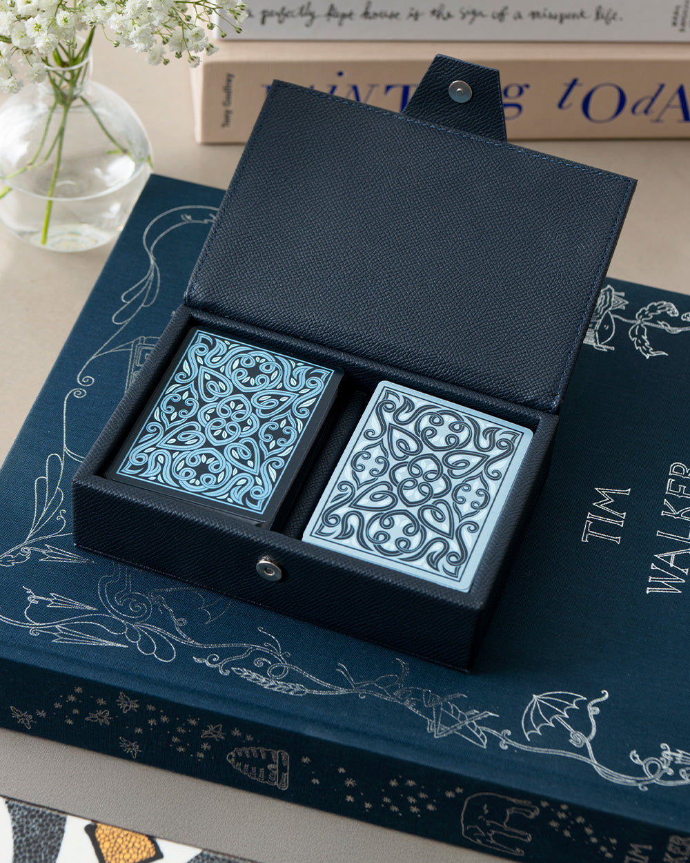 Reverra Double Playing Cards in Leather Case