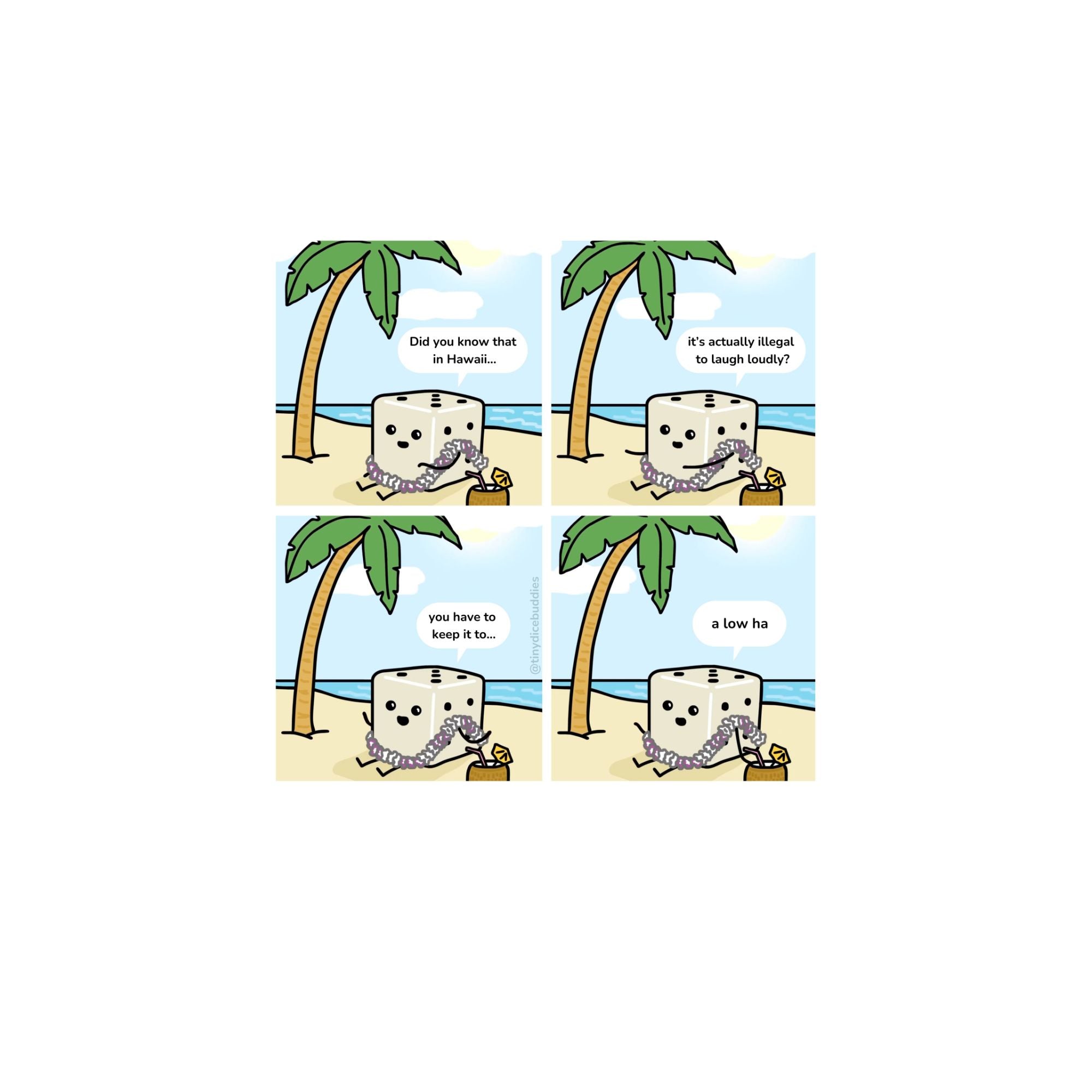 A Lo Ha Comic Print by Tiny Dice Buddies
