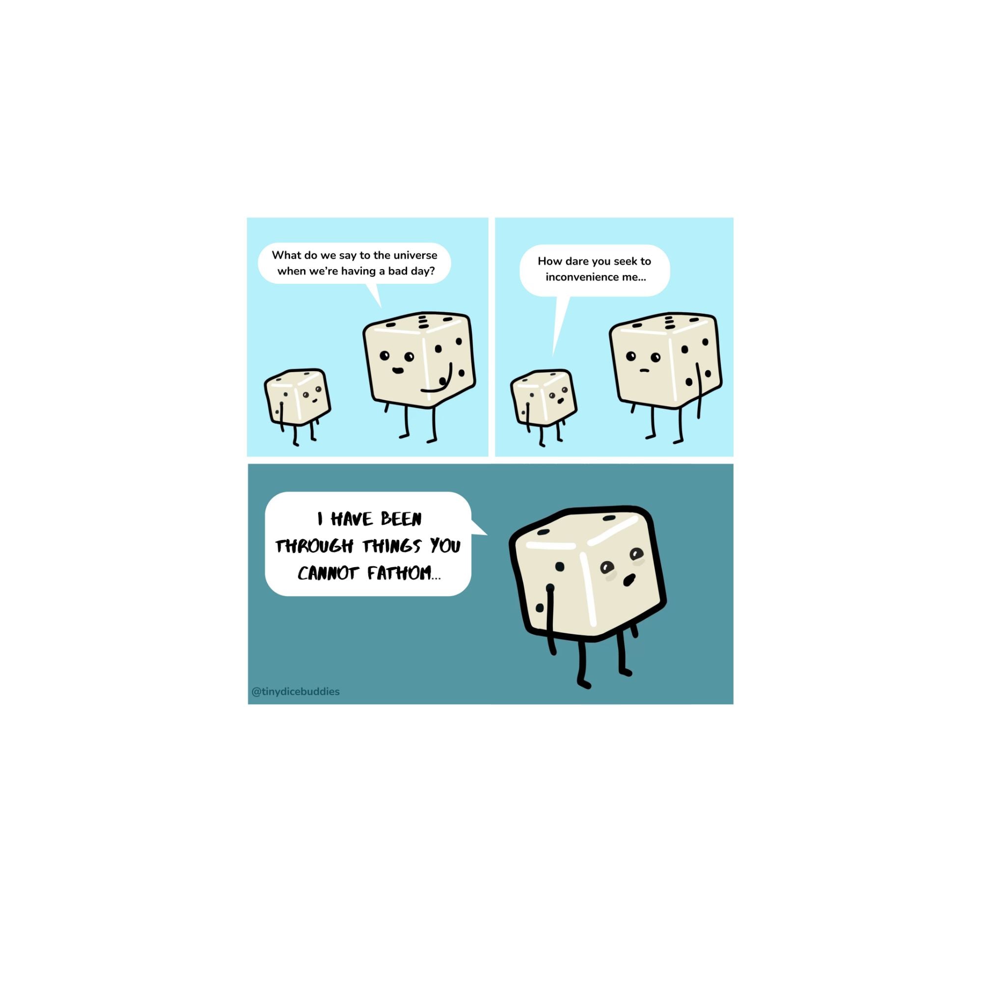 You Cannot Fathom Comic Print by Tiny Dice Buddies