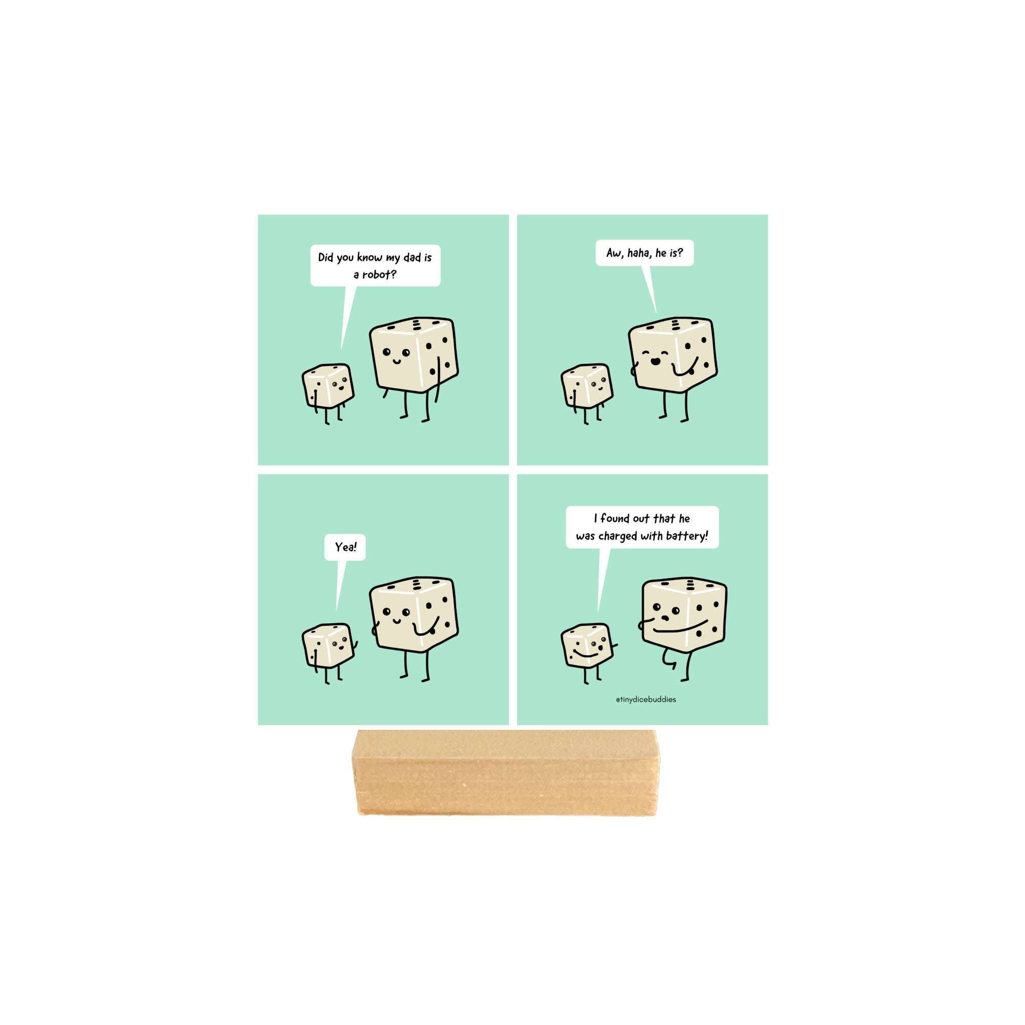 Dad Robot Comic Print by Tiny Dice Buddies