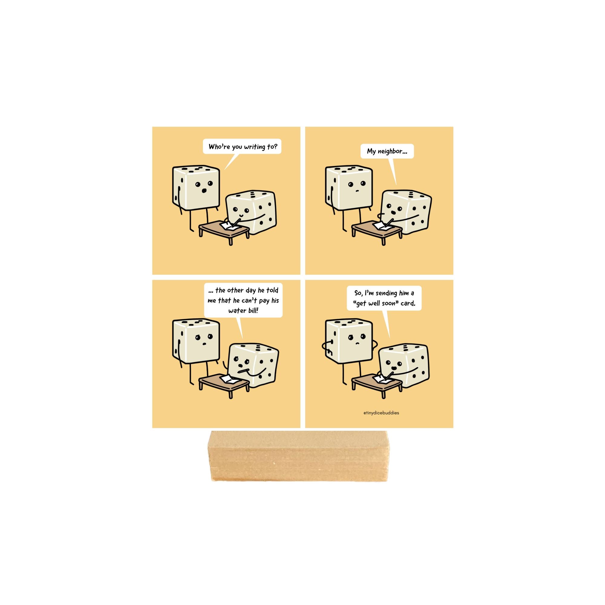 Get Well Soon Comic Print by Tiny Dice Buddies