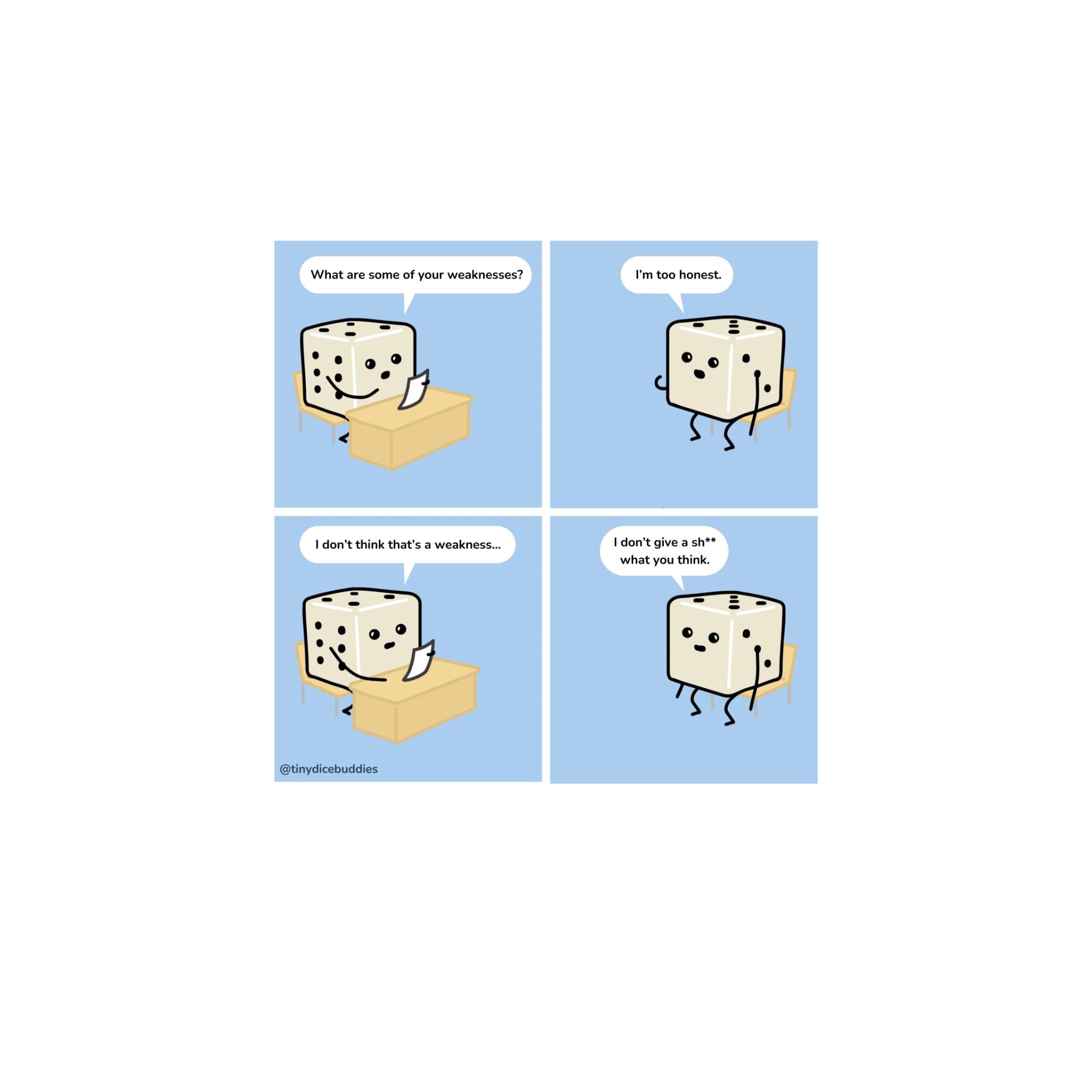 Greatest Weakness Comic Print by Tiny Dice Buddies