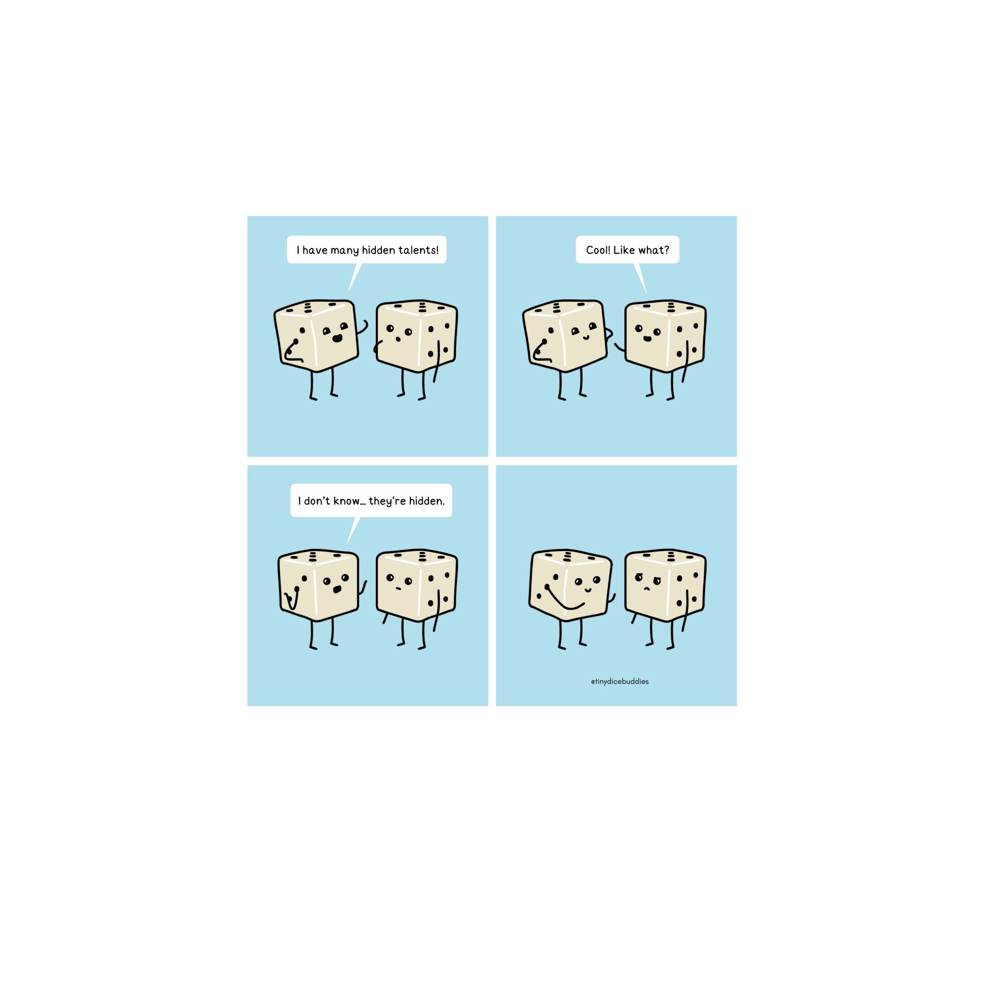 Hidden Talent Comic Print by Tiny Dice Buddies