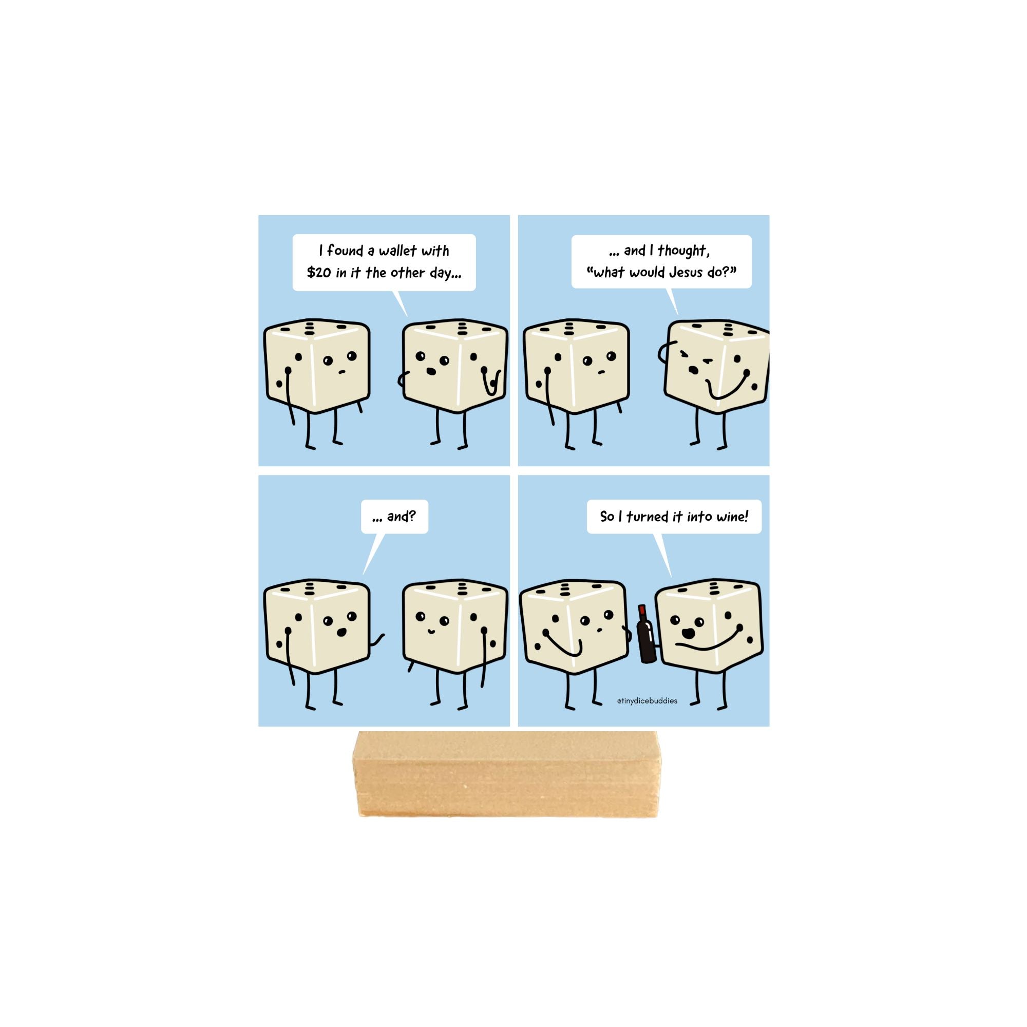Found Wallet Dad Robot Comic Print by Tiny Dice Buddies