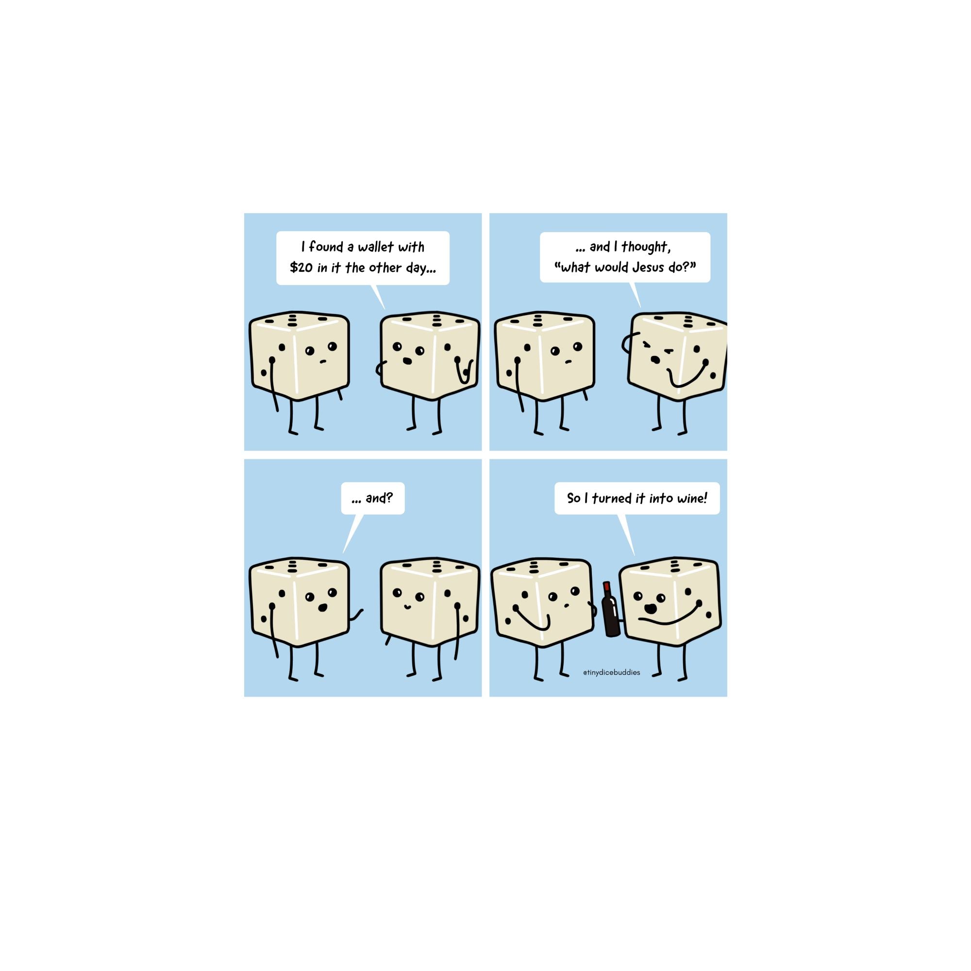 Found Wallet Dad Robot Comic Print by Tiny Dice Buddies
