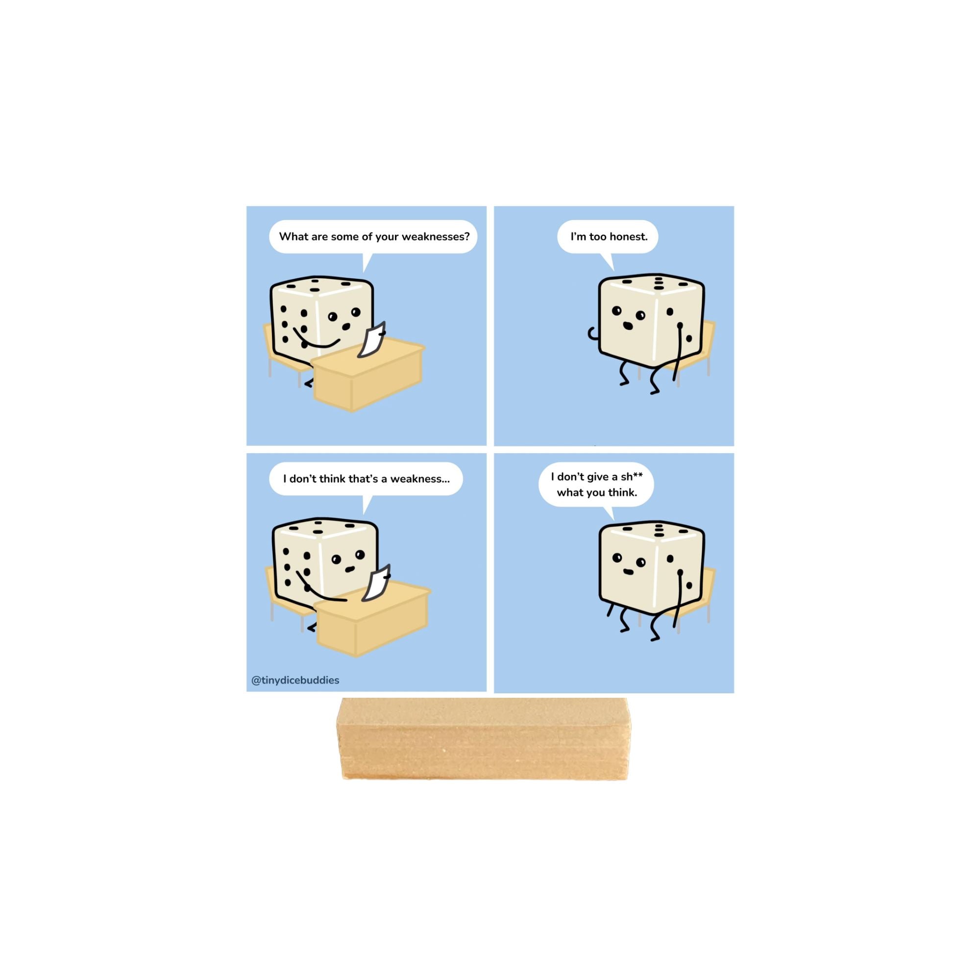 Greatest Weakness Comic Print by Tiny Dice Buddies