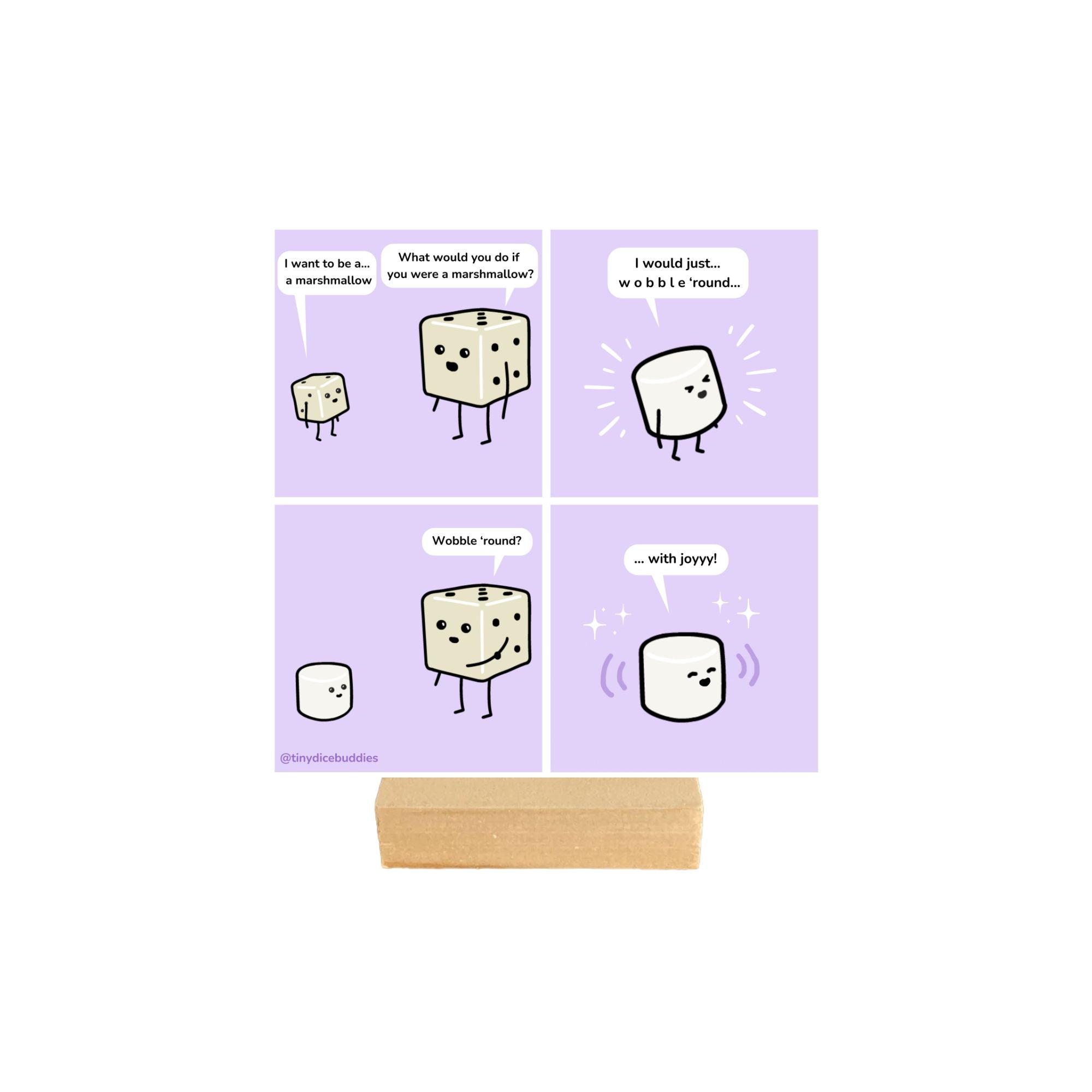 Marshmallow Comic Print by Tiny Dice Buddies