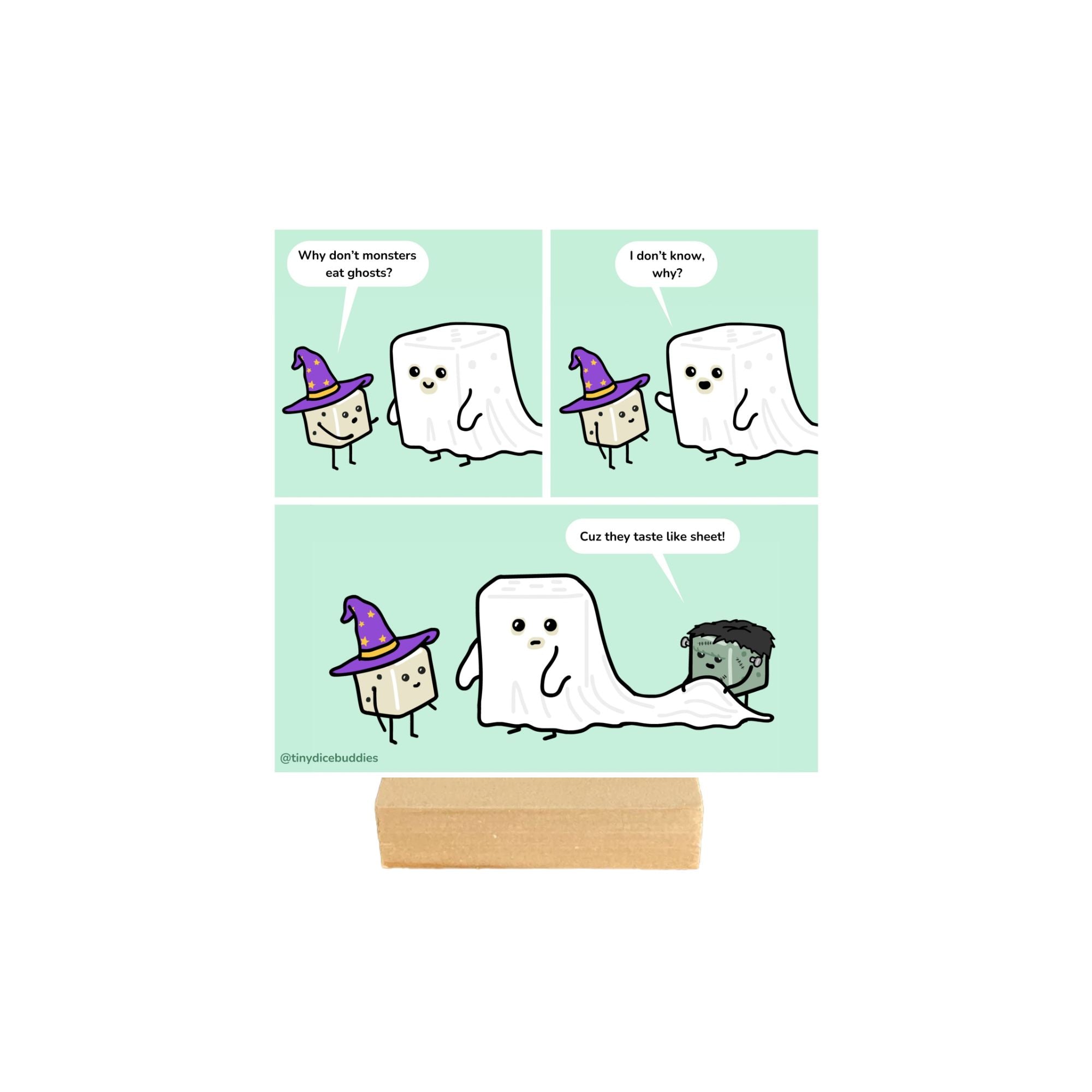 Why Don't Monsters Eat Ghosts Comic Print by Tiny Dice Buddies