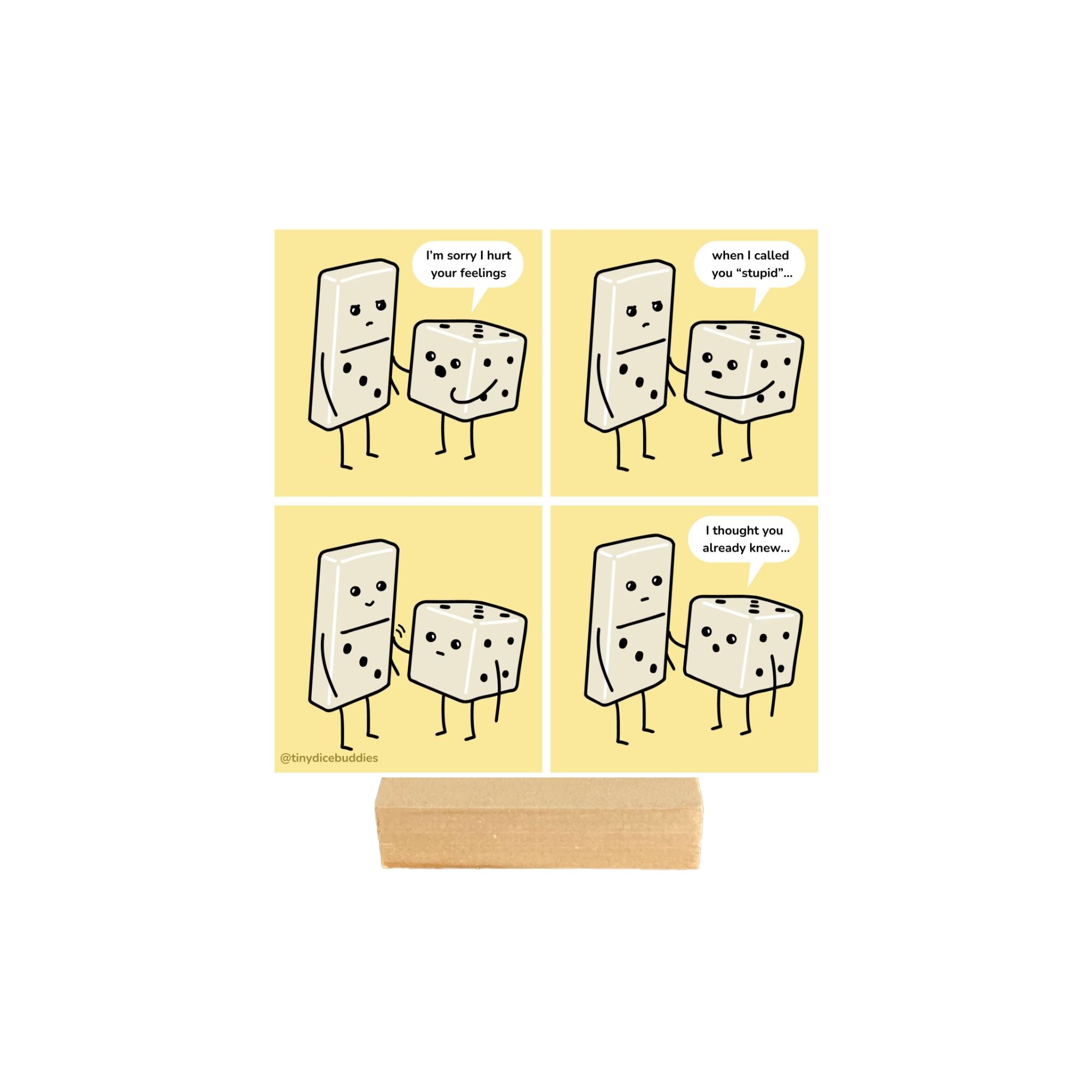 Sorry I Hurt Your Feelings Comic Print by Tiny Dice Buddies