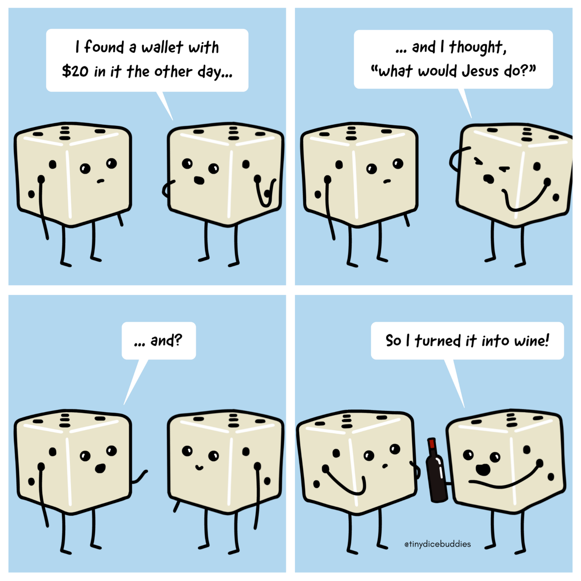Found Wallet Dad Robot Comic Print by Tiny Dice Buddies