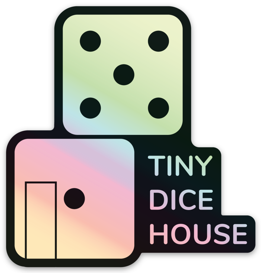 Tiny Dice House Holographic Die-Cut Sticker