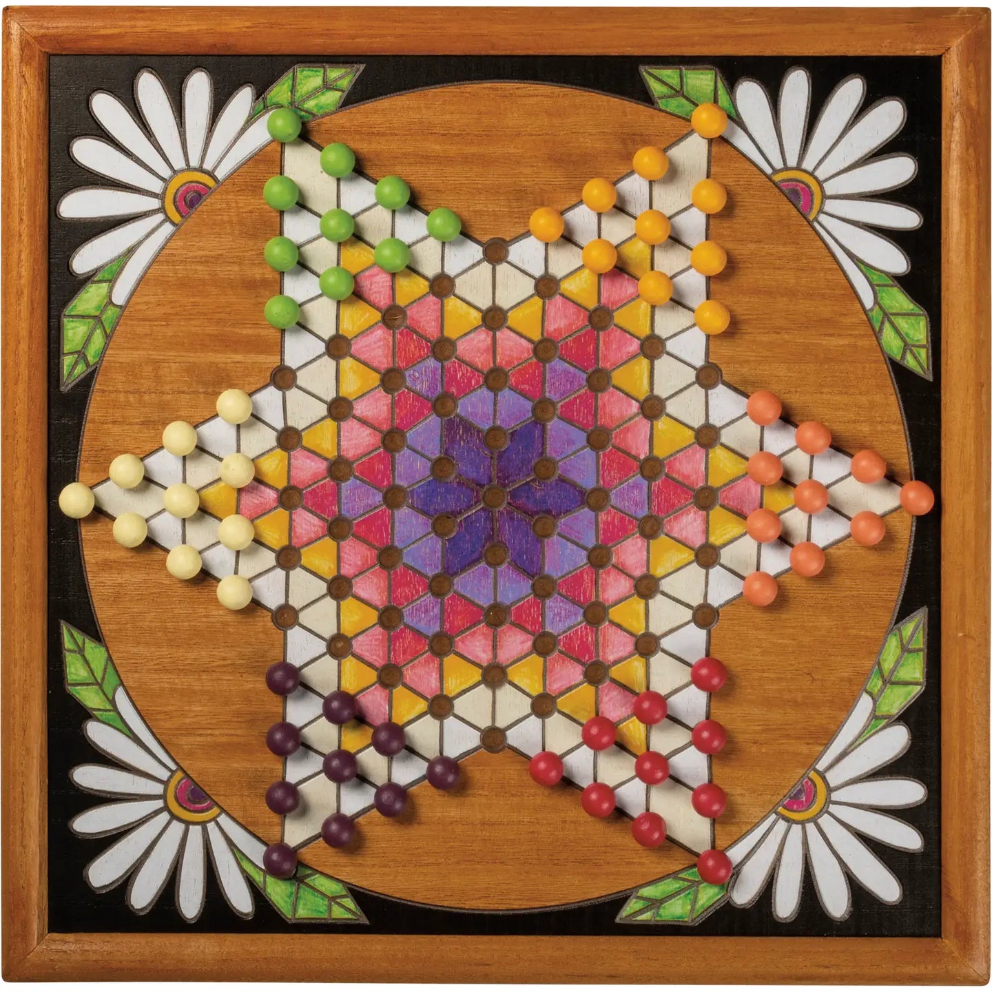 Colorful Wooden Chinese Checkers Board Game
