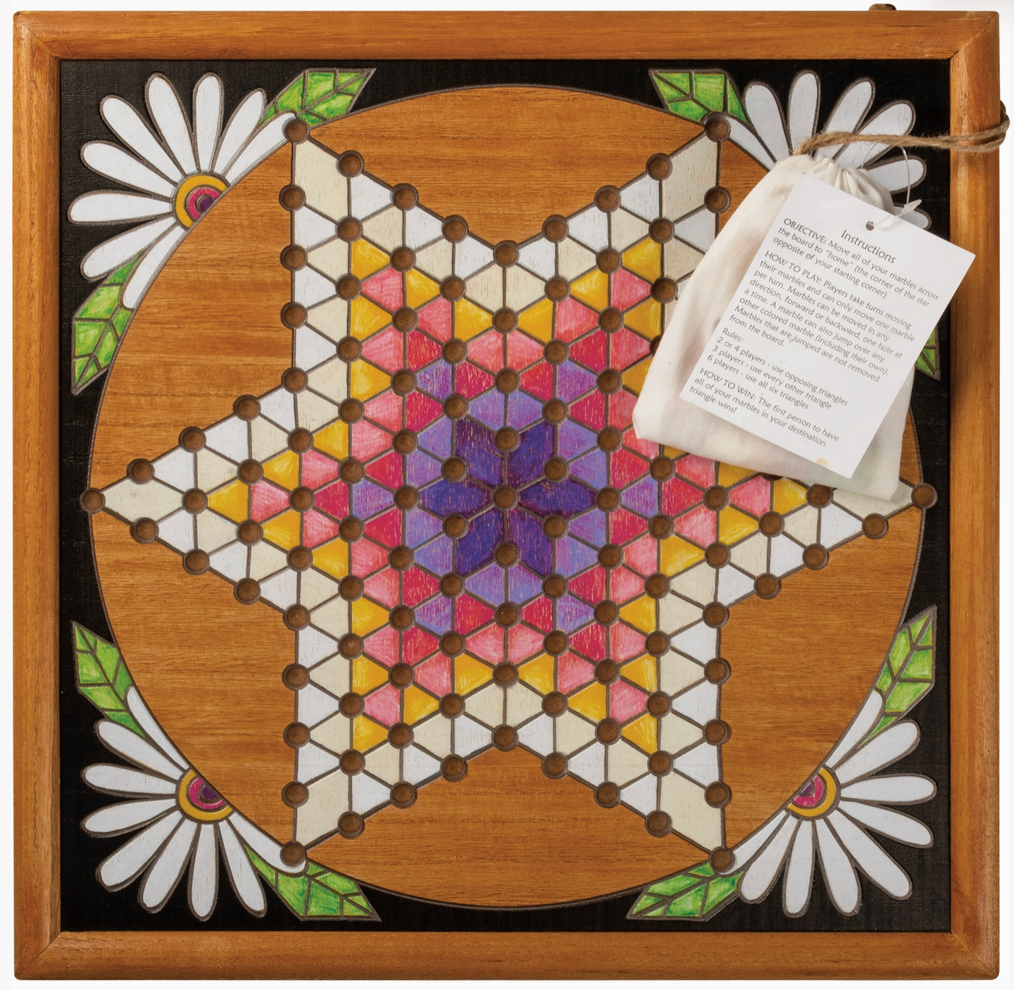 Colorful Wooden Chinese Checkers Board Game