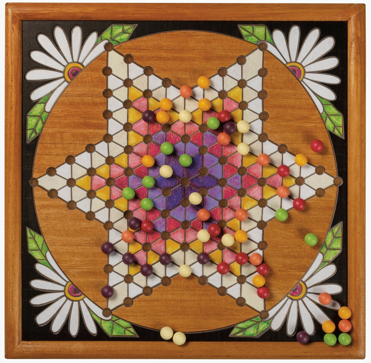 Colorful Wooden Chinese Checkers Board Game