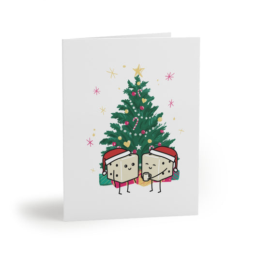 Happy Holidays Let's Roll into the New Year Together Greeting Card | Tiny Dice Buddies