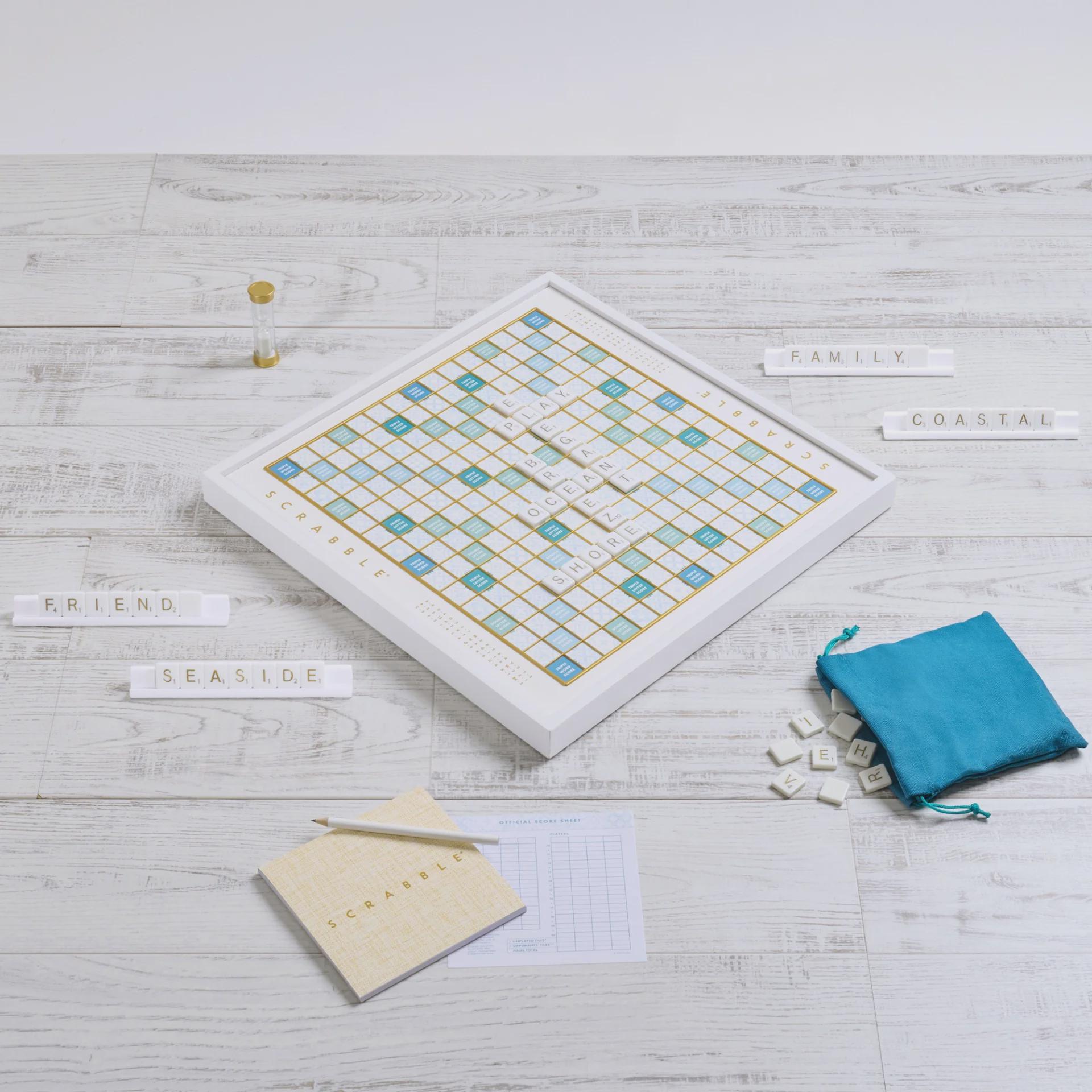Modern Scrabble White Deluxe Board Game Edition