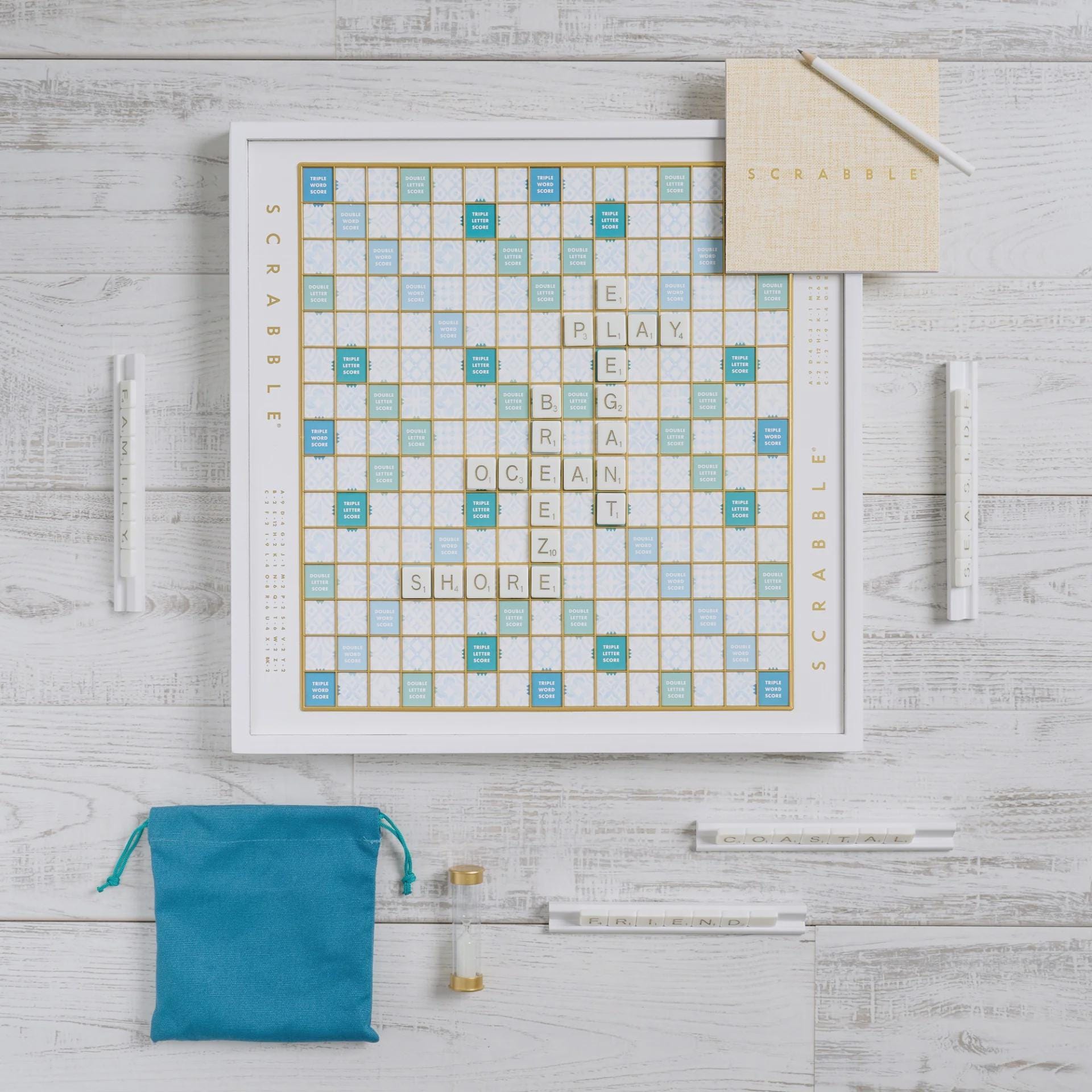 Modern Scrabble White Deluxe Board Game Edition