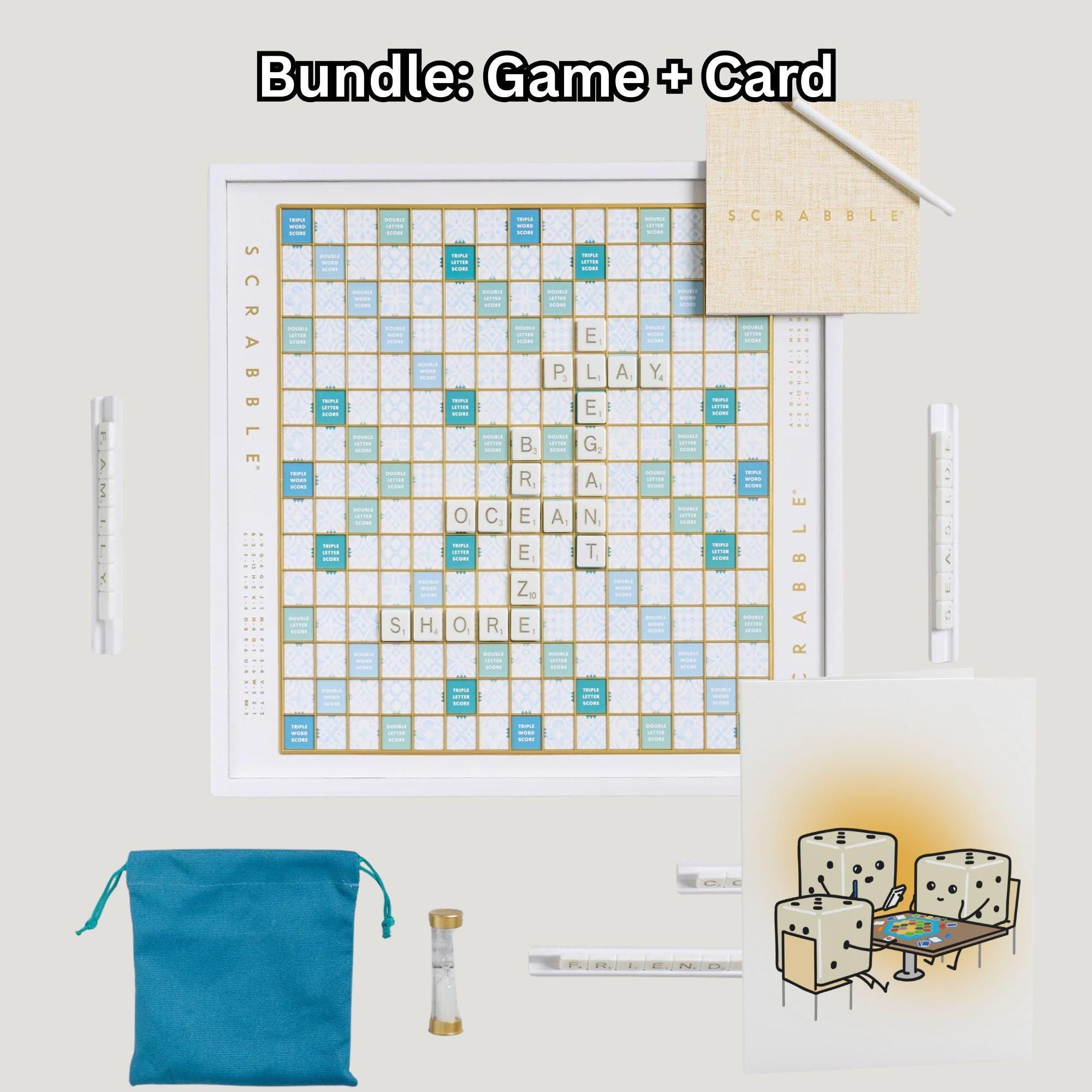 Modern Scrabble White Deluxe Board Game Edition