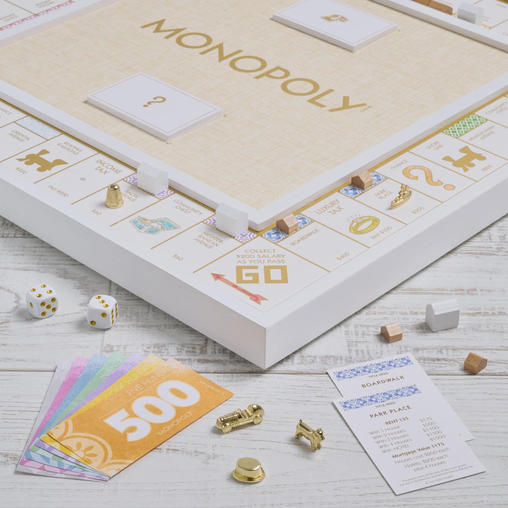 Modern Monopoly White Deluxe Board Game Edition