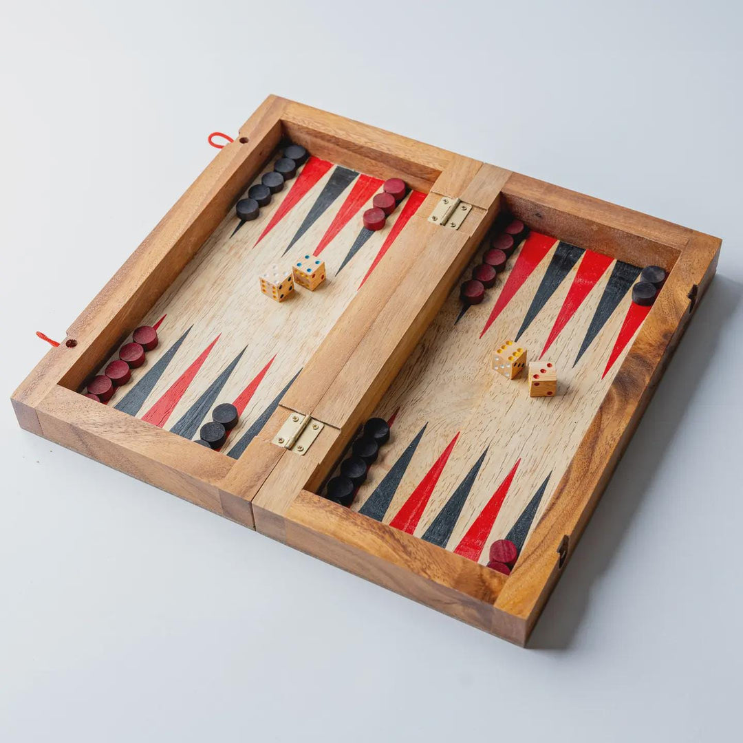 Modern Backgammon Mango Wood Board Game Set