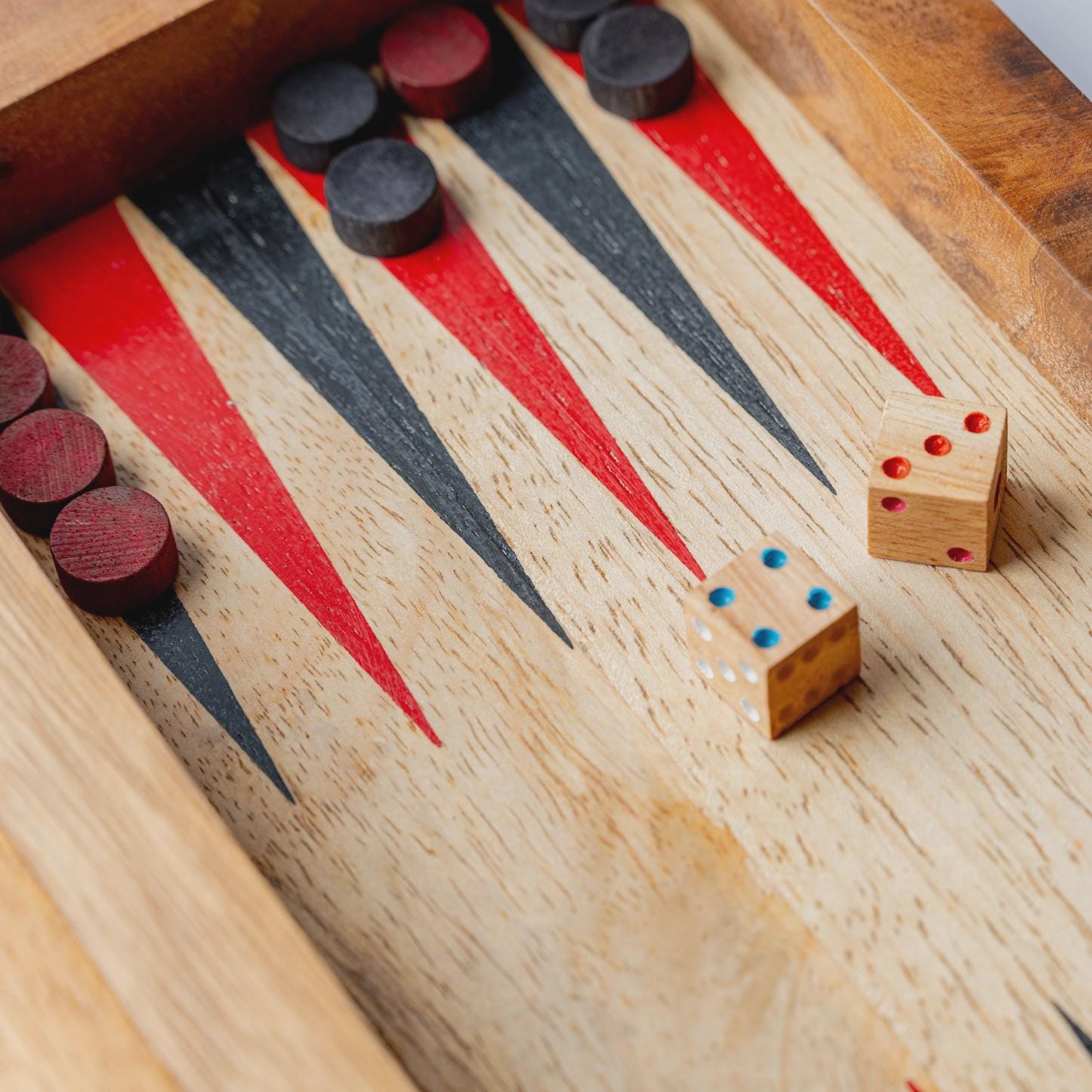 Modern Backgammon Mango Wood Board Game Set