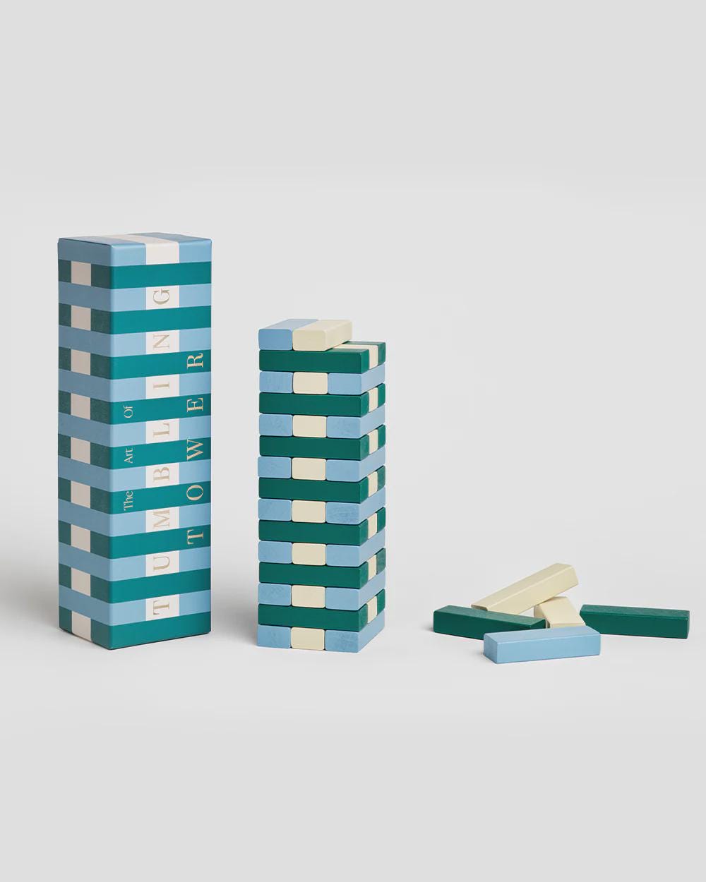 Colorful Modern Tumbling Tower Blocks Jenga Board Game - Red/Pink or Blue/Green
