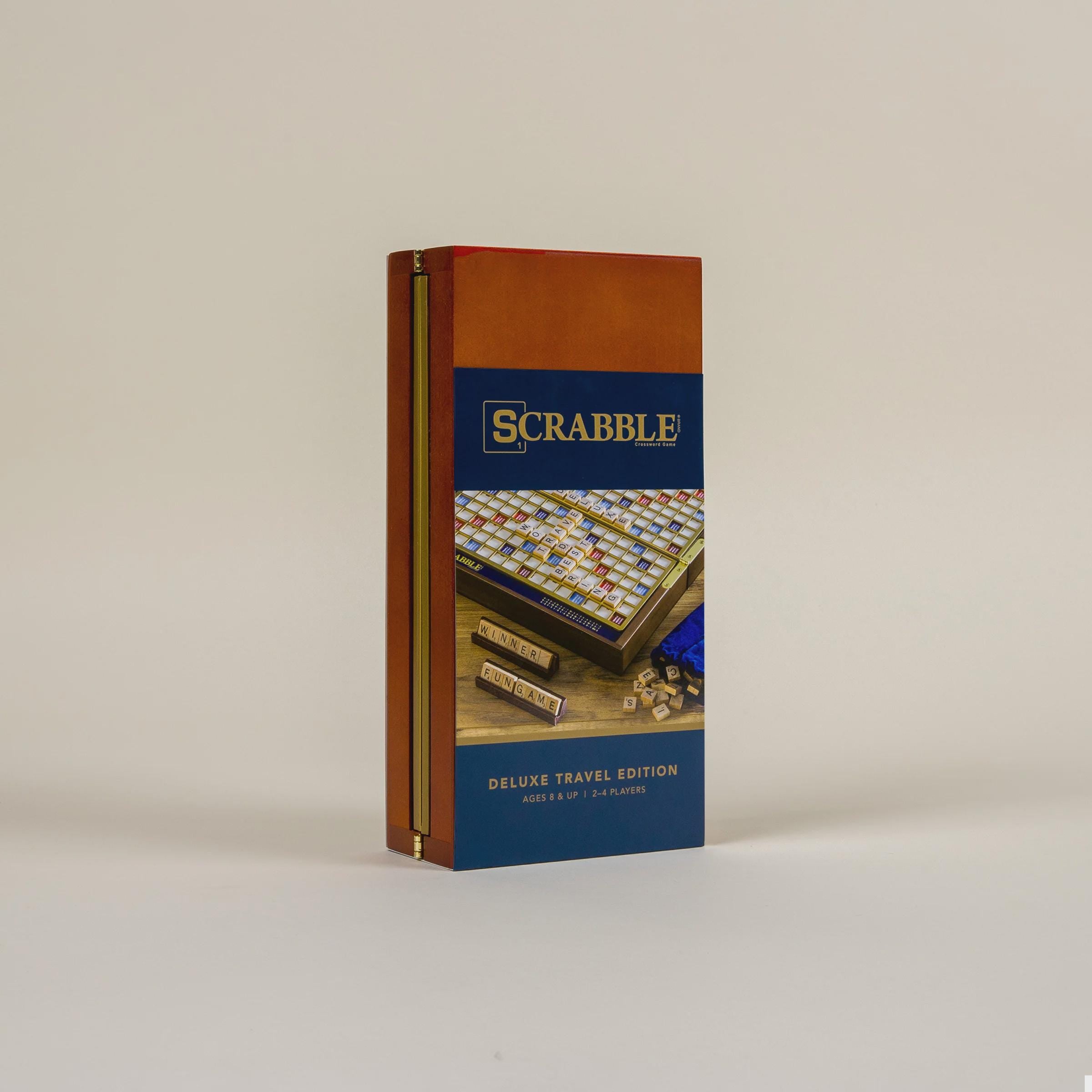 Scrabble Wood Vintage Deluxe Travel Size Board Game