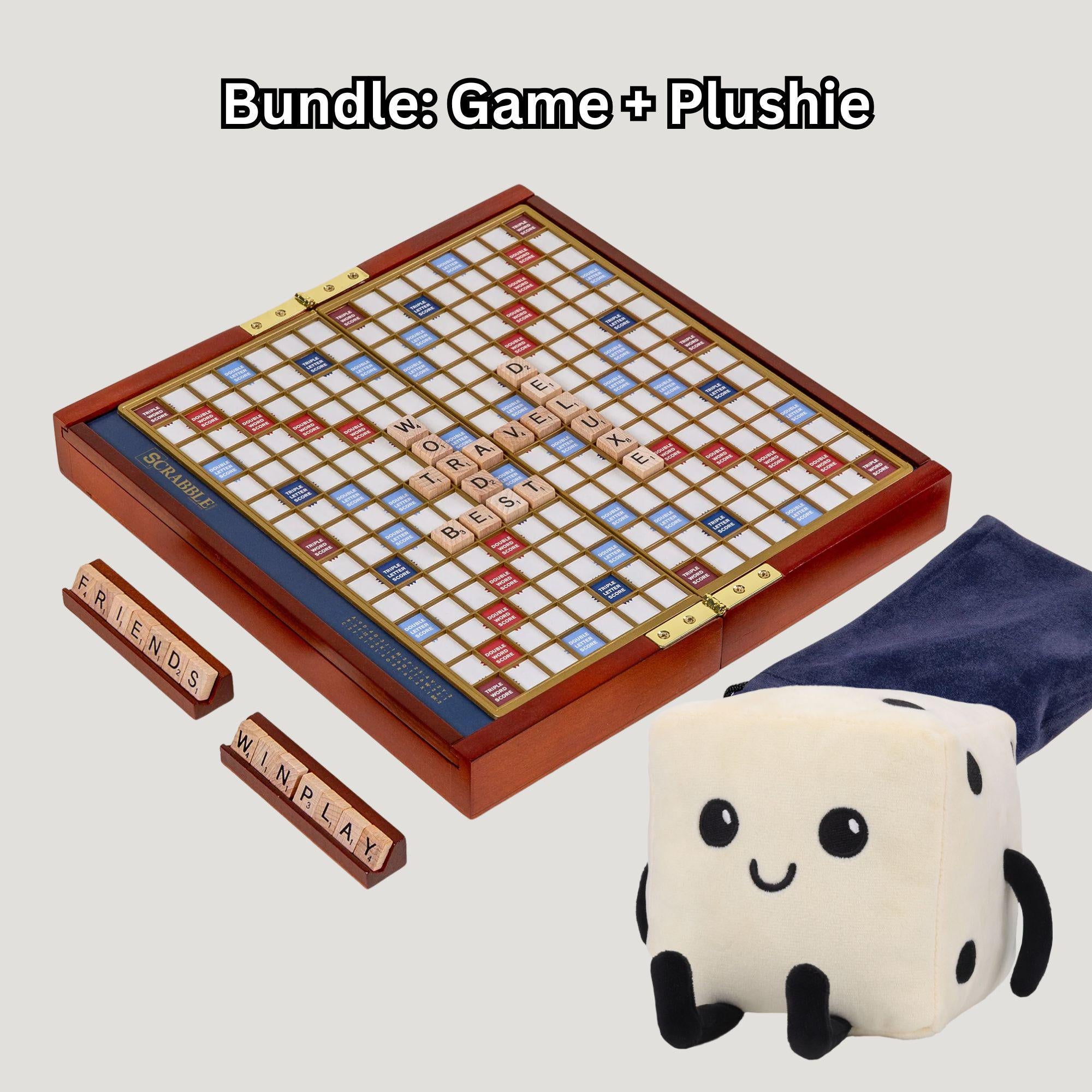 Scrabble Wood Vintage Deluxe Travel Size Board Game