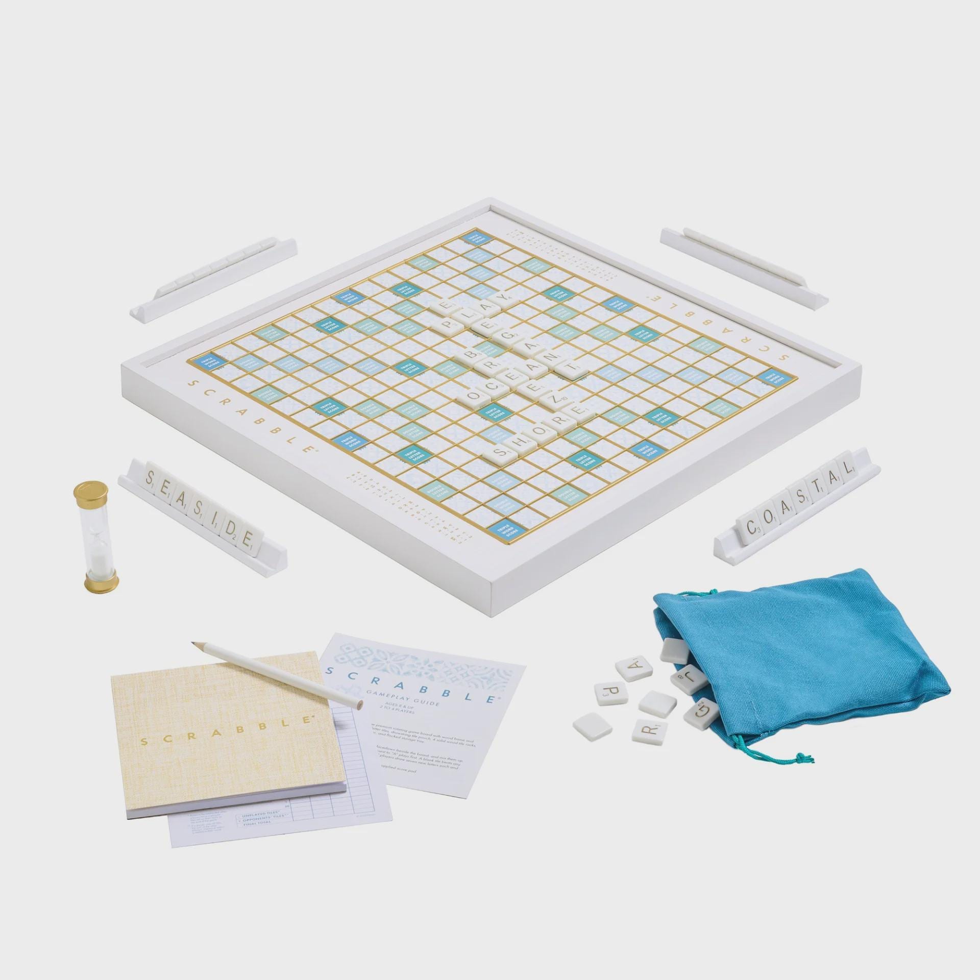 Modern Scrabble White Deluxe Board Game Edition