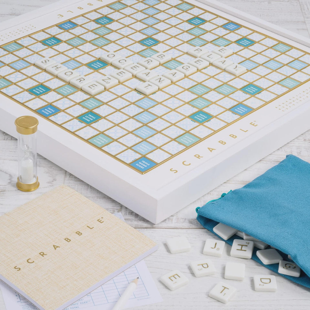 Modern Scrabble White Deluxe Board Game Edition