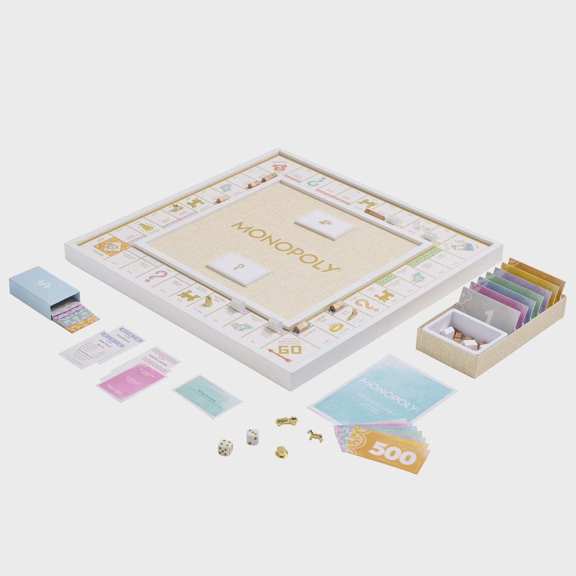 Modern Monopoly White Deluxe Board Game Edition