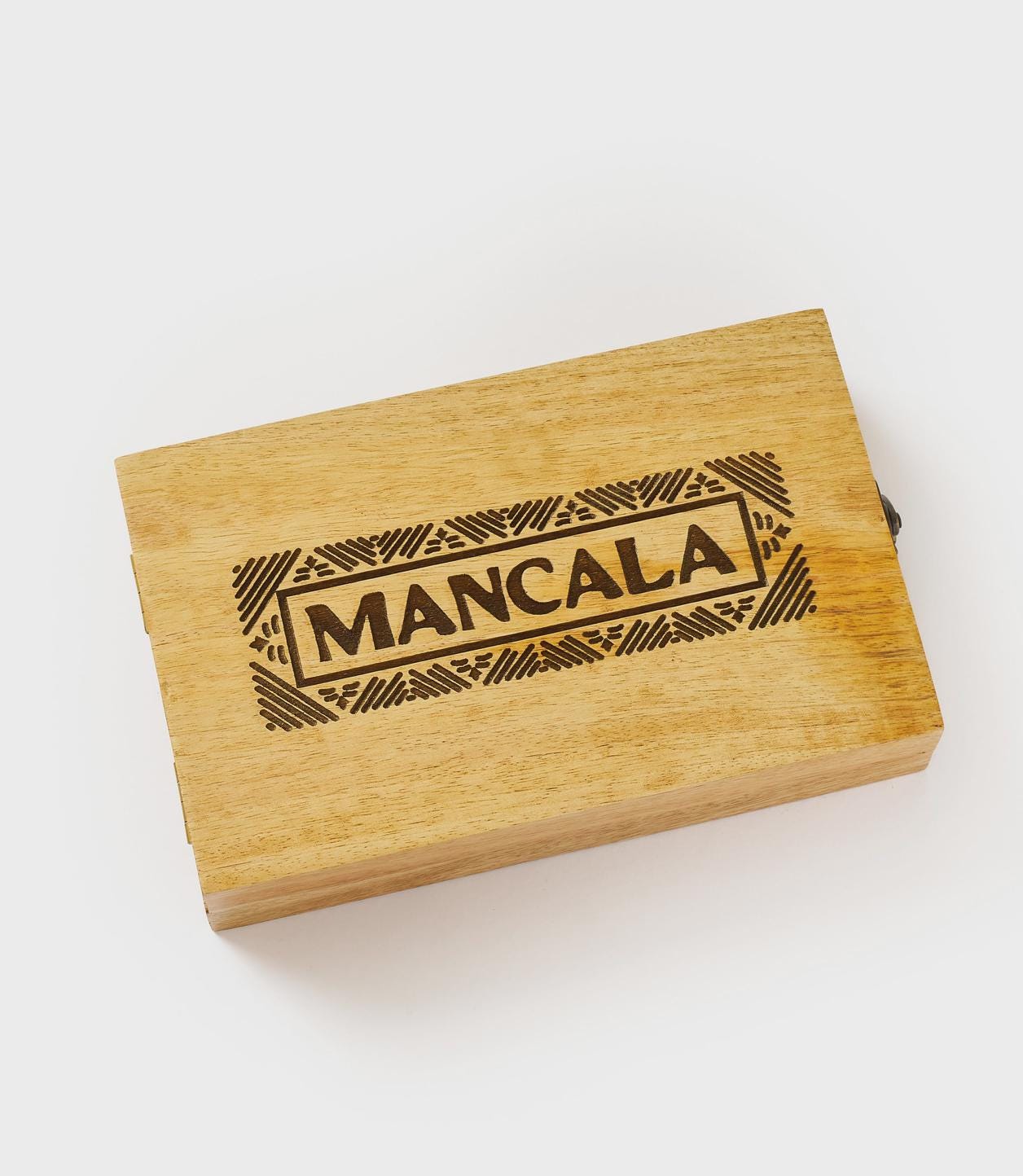 Modern Mancala Mango Wood Board Game Set with Colorful Glass Beads