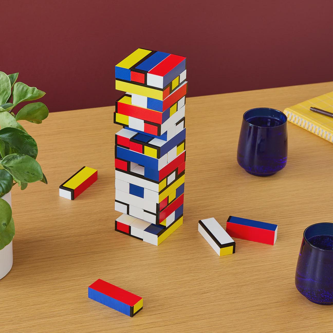 Retro Midcentury Modern Tumbling Tower Blocks Jenga Board Game