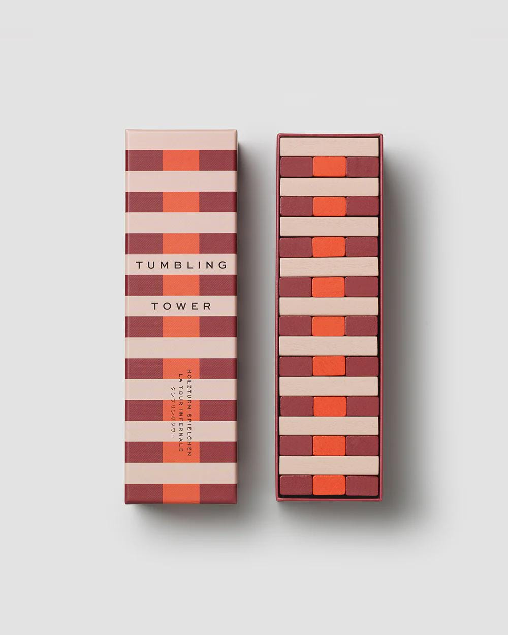 Colorful Modern Tumbling Tower Blocks Jenga Board Game - Red/Pink or Blue/Green