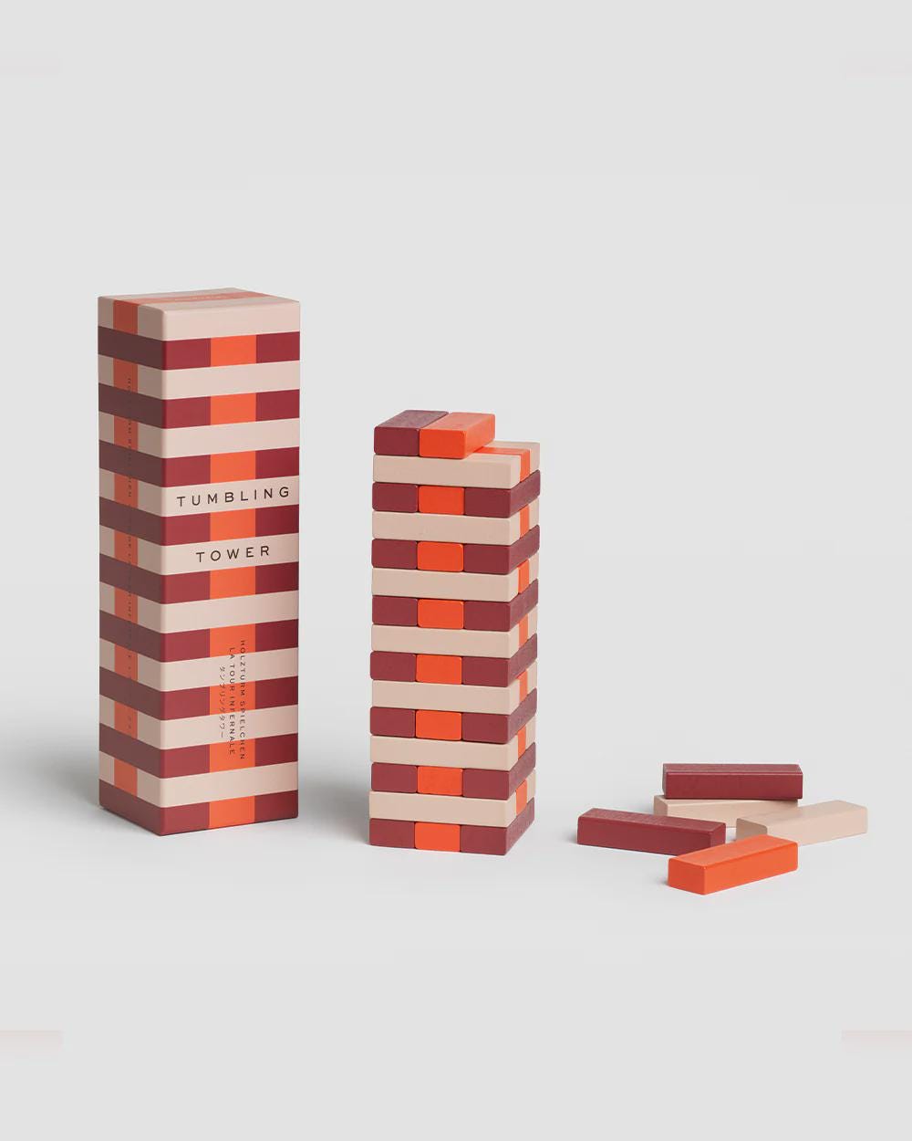 Colorful Modern Tumbling Tower Blocks Jenga Board Game - Blue/Green or Red/Pink