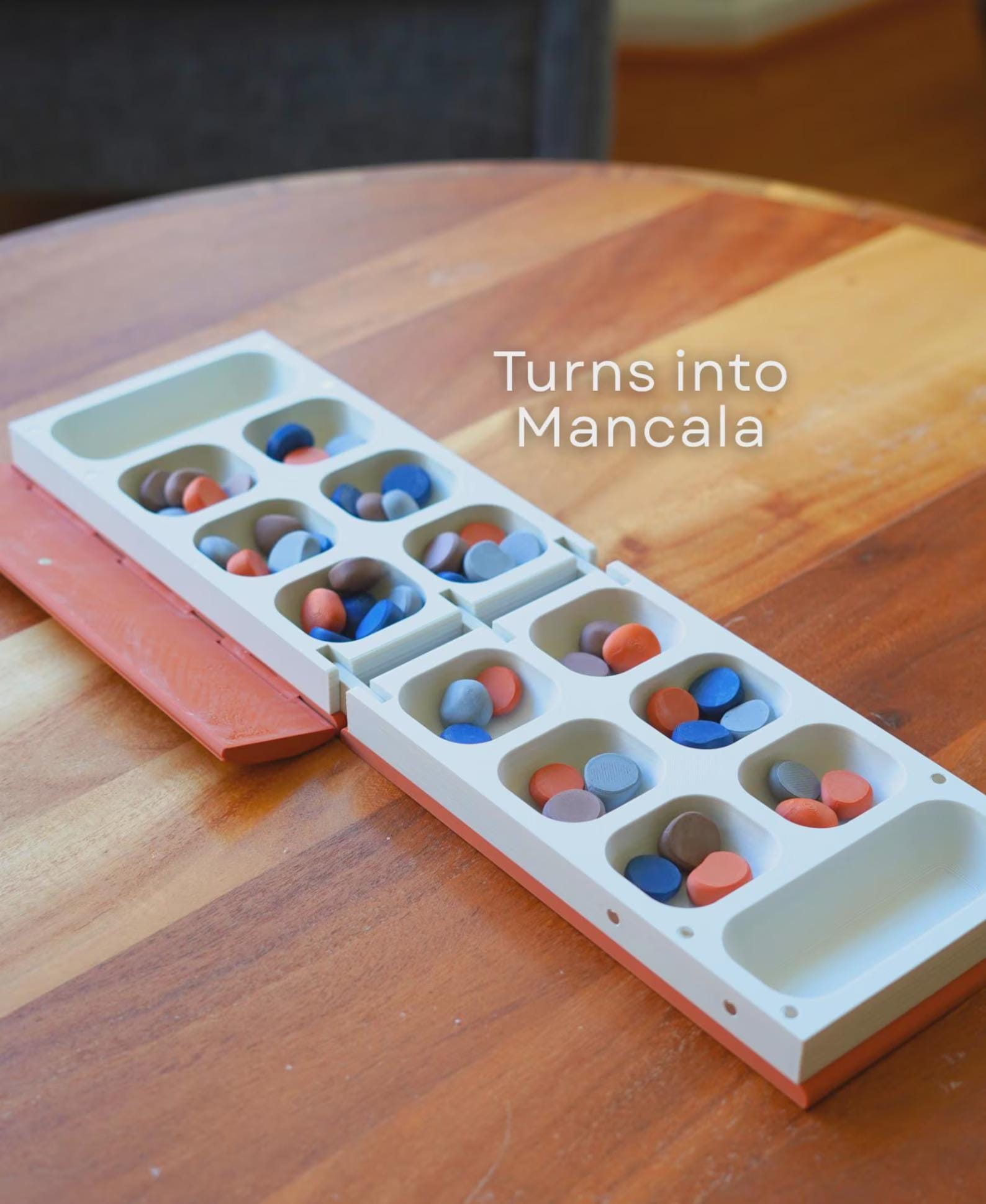 3D Printed Mancala Bookshelf Board Game (Customize Your Own Colors)