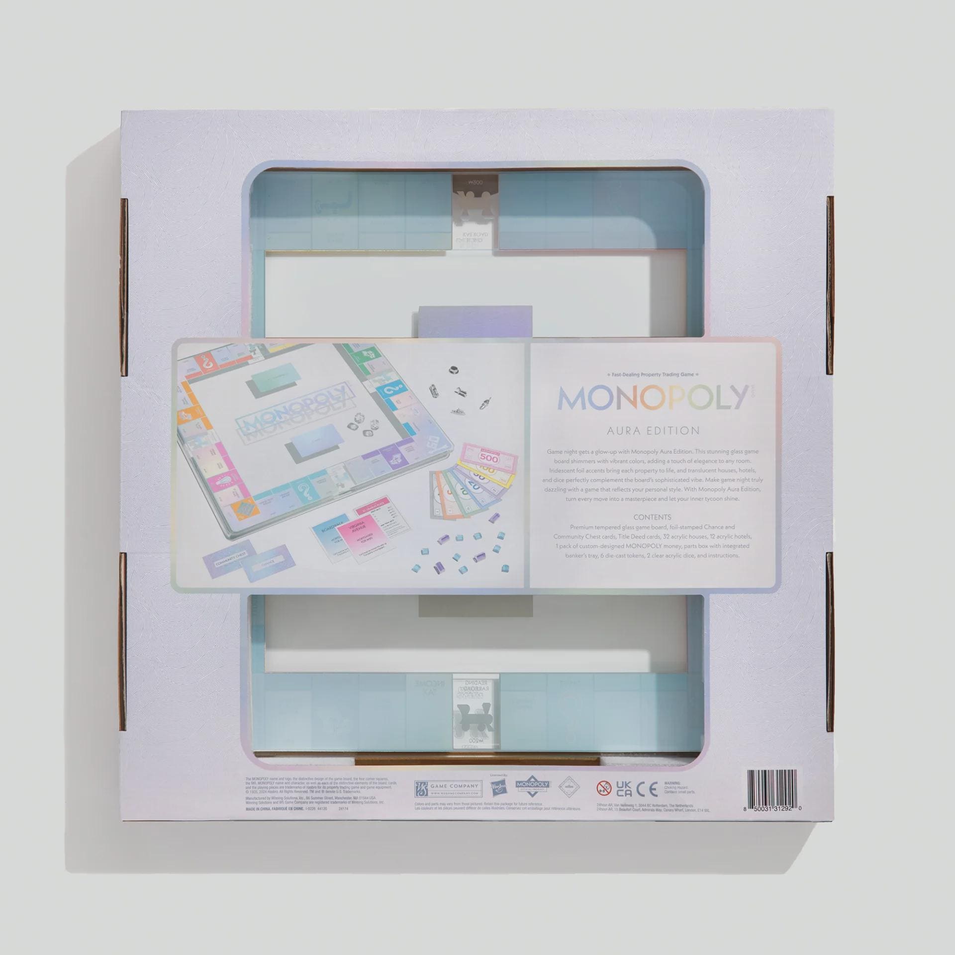 Modern Monopoly Board Game Glass Aura Edition