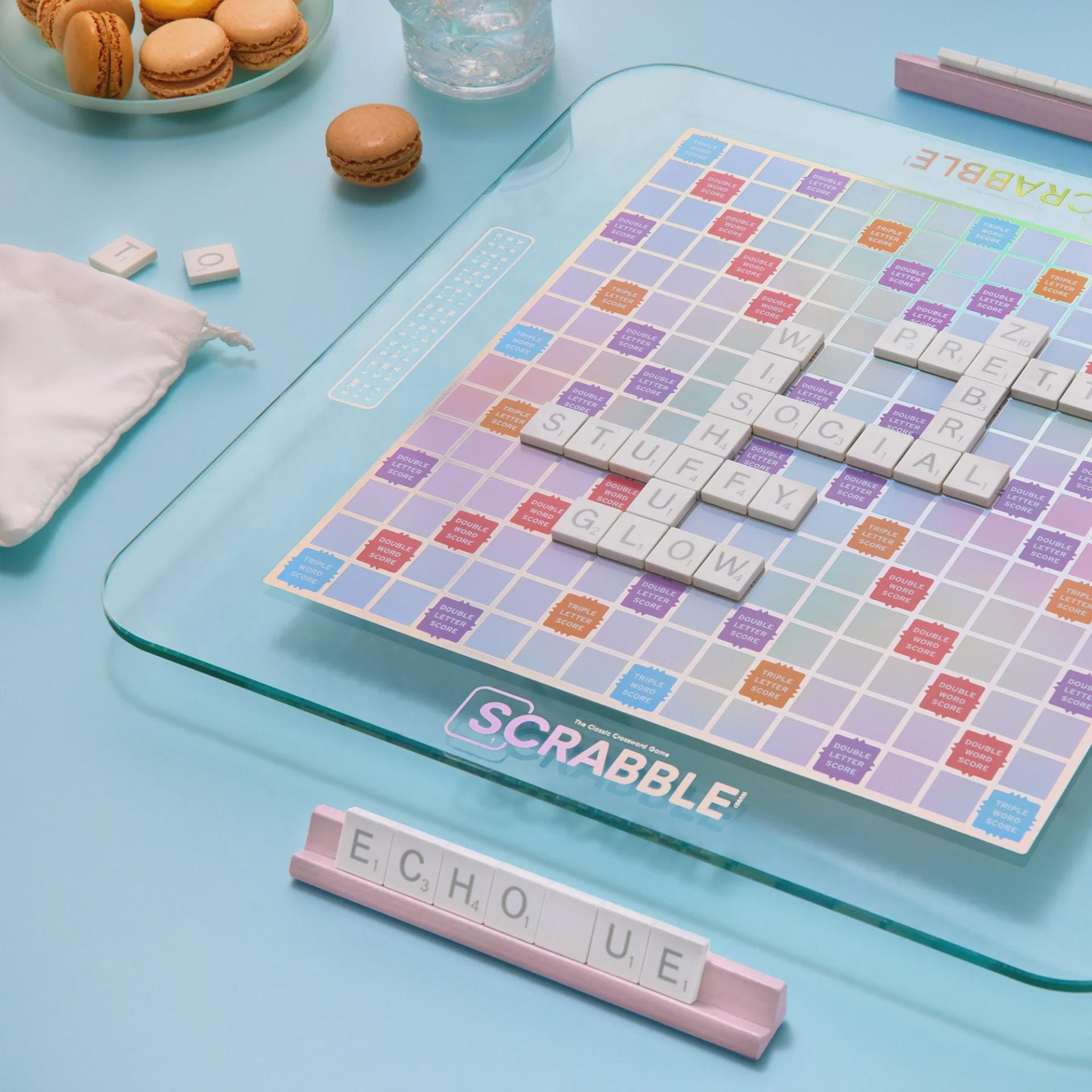 Modern Scrabble Board Game Glass Aura Edition