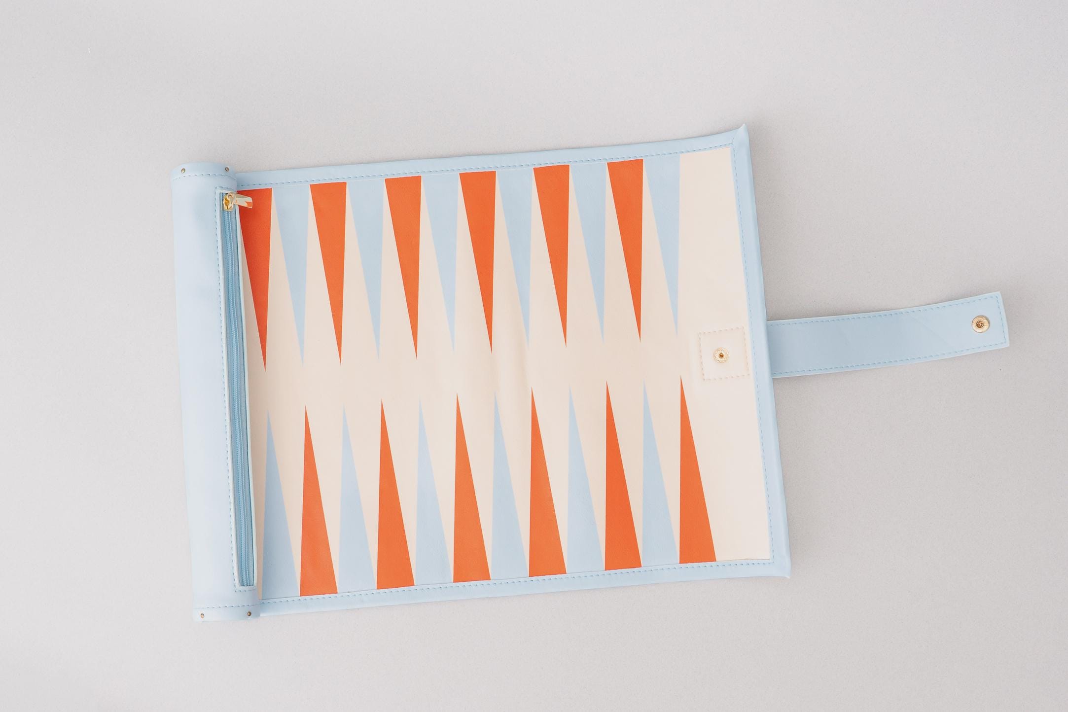 Modern Roll Up 3-in-1 Game (Checkers, Chess, Backgammon), Checkered Hearts Design, Valentine's Day Gift, Portable Travel Size