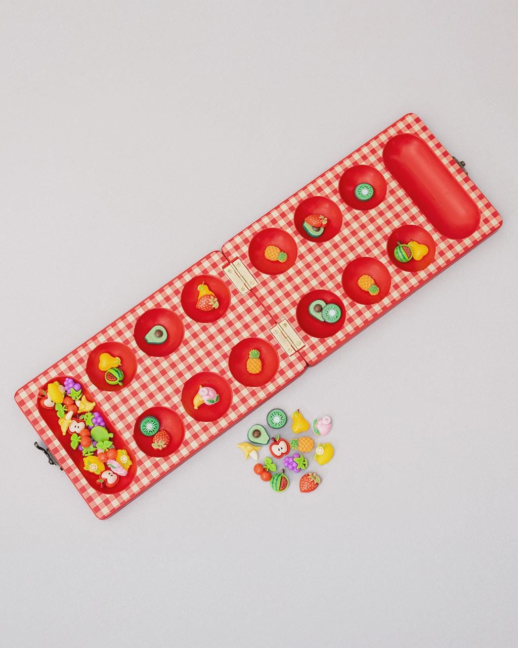 Modern Colorful Fruit Themed Mancala Board Game