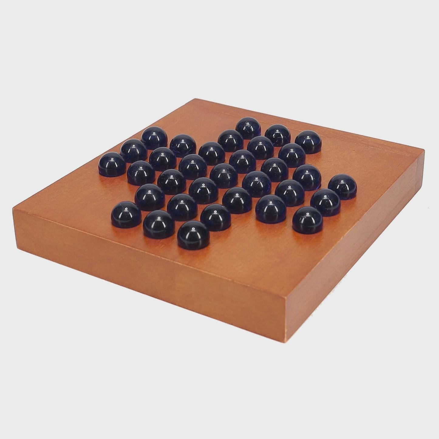 Marble Wooden Solitaire Portable Travel Game