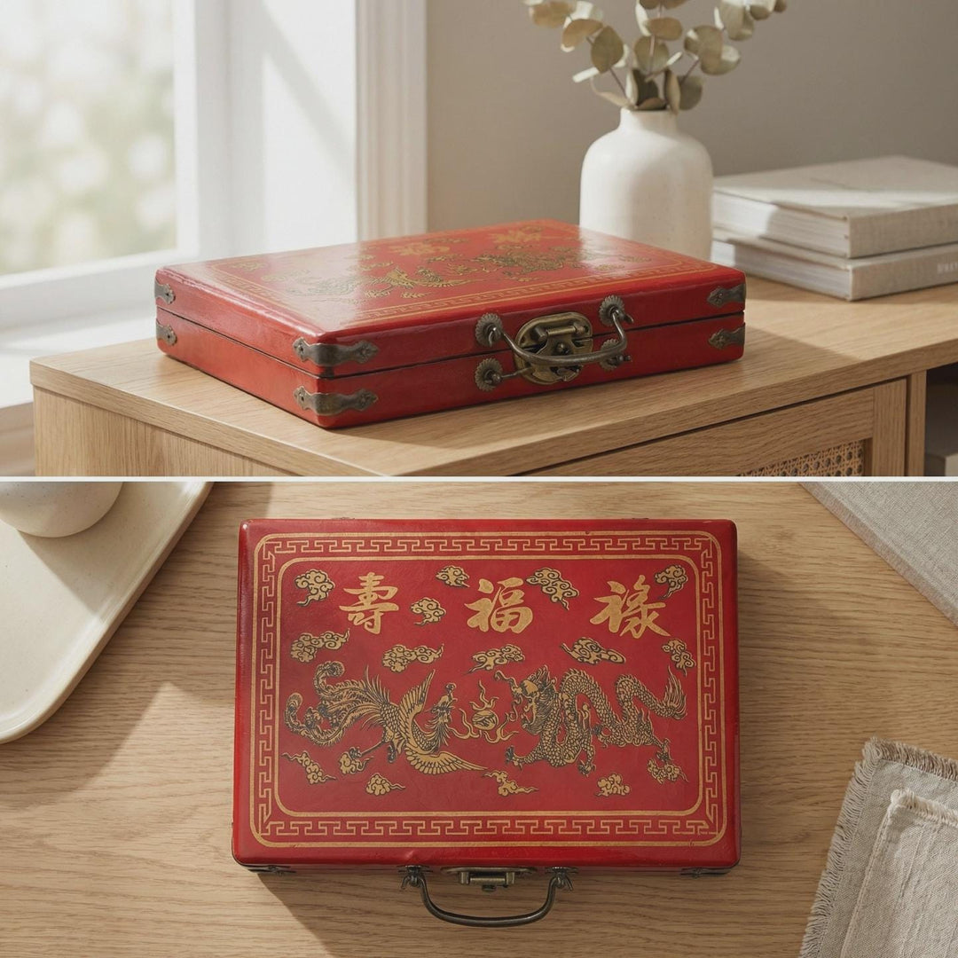 Retro Vintage Traditional Mahjong Set (Small Travel Size)