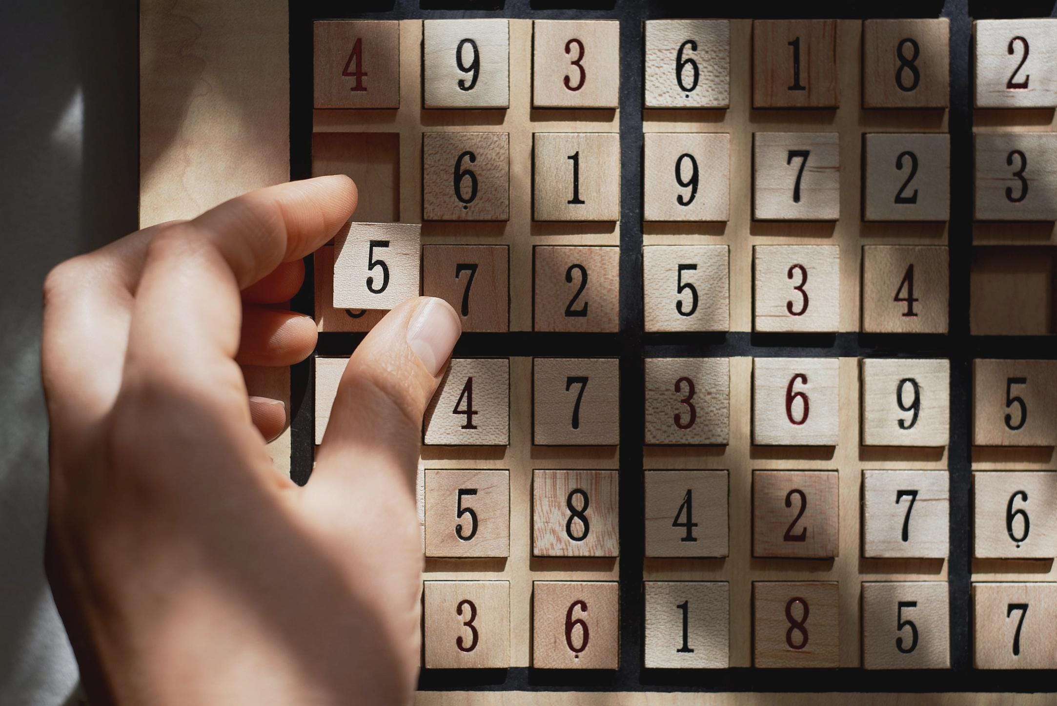 Wooden Sudoku Puzzle Board Game with Drawers
