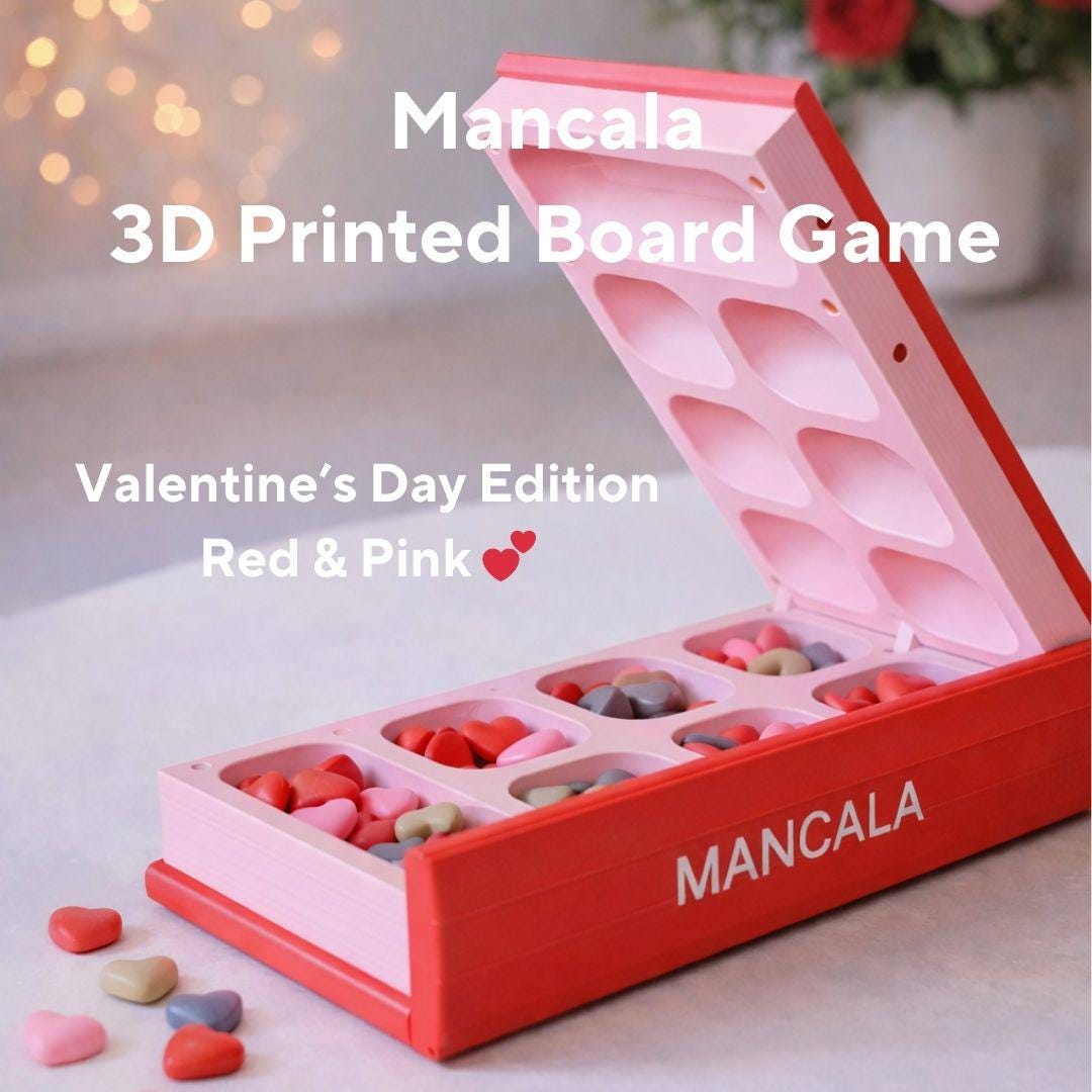 3D Printed Mancala Bookshelf Board Game (Customize Your Own Colors)