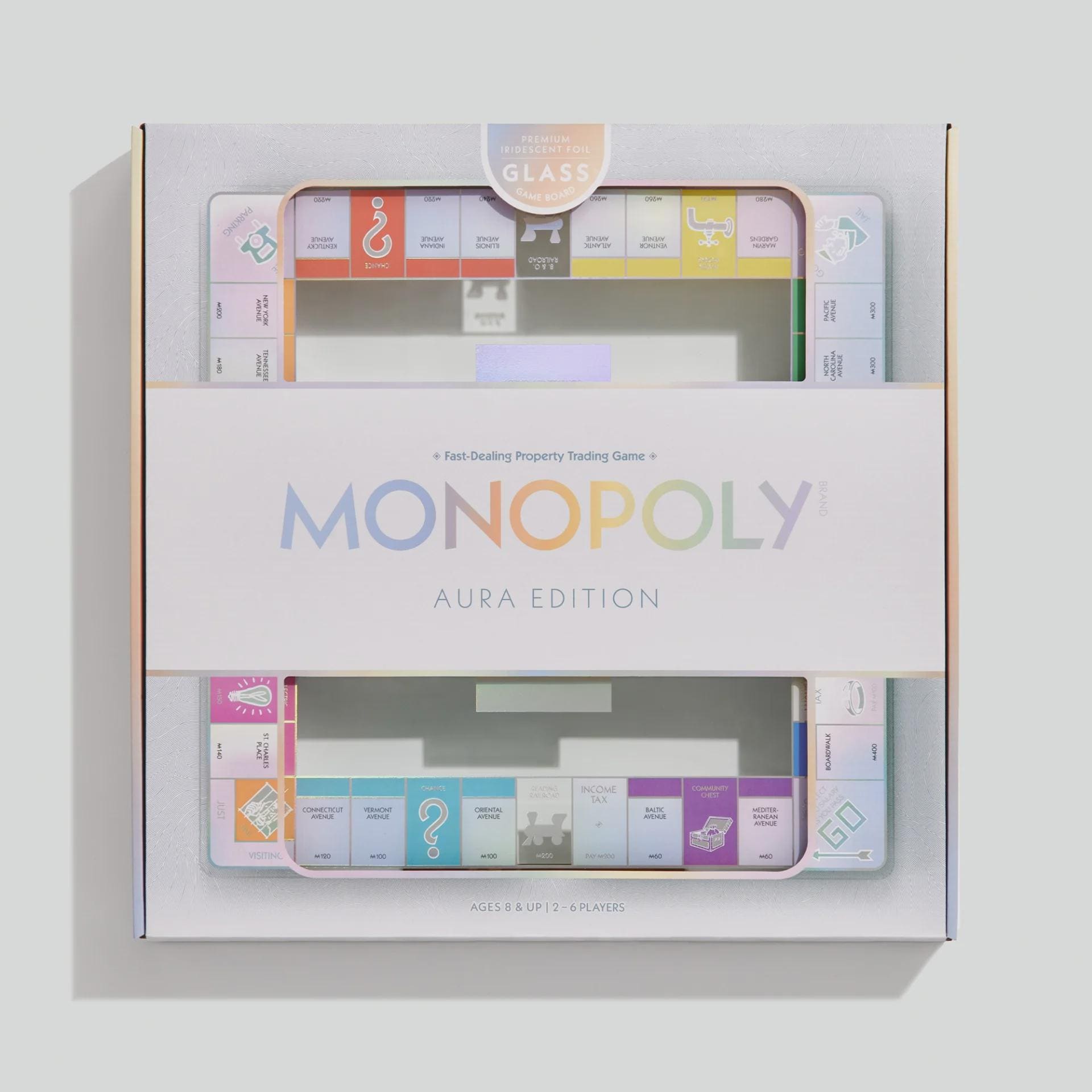 Modern Monopoly Board Game Glass Aura Edition