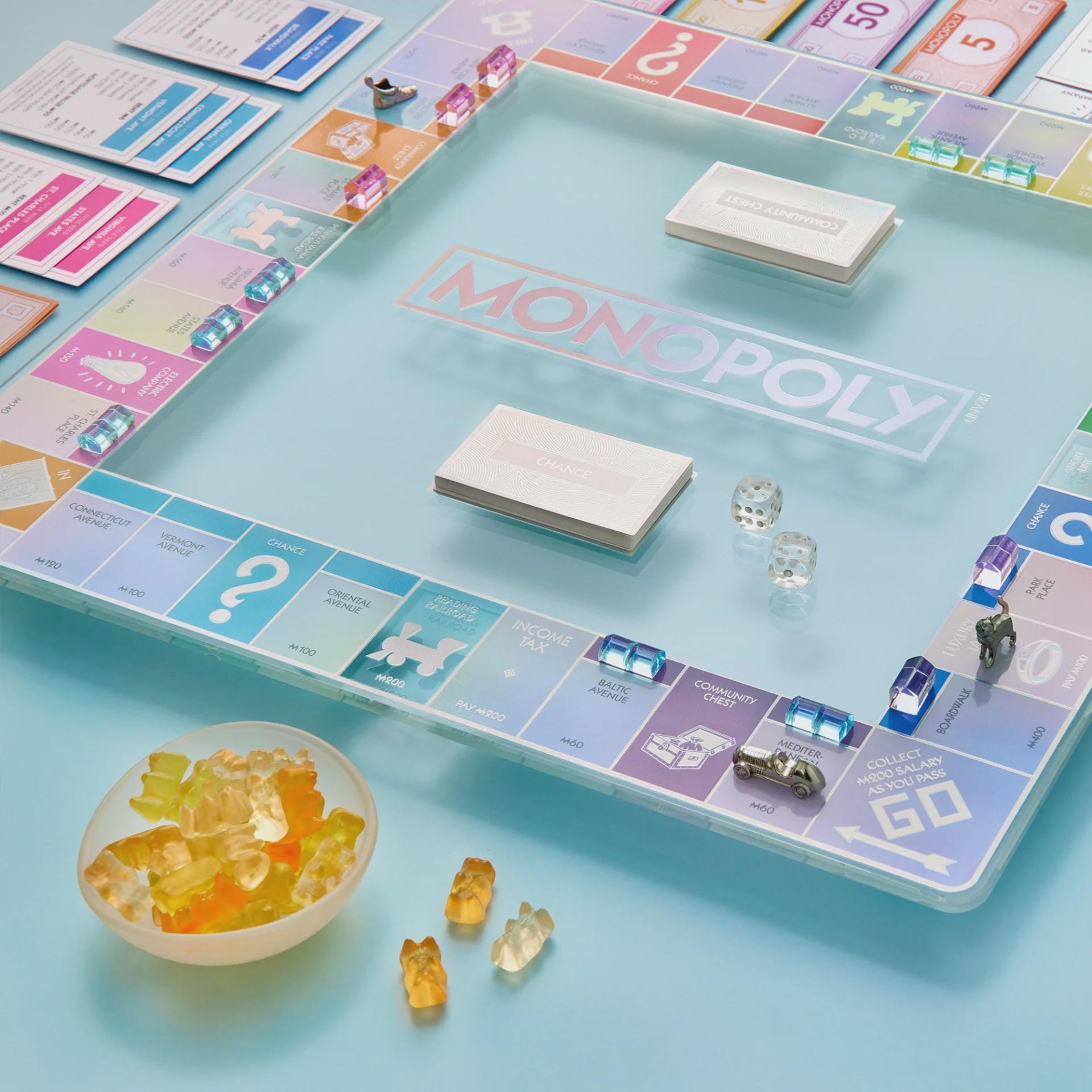 Modern Monopoly Board Game Glass Aura Edition