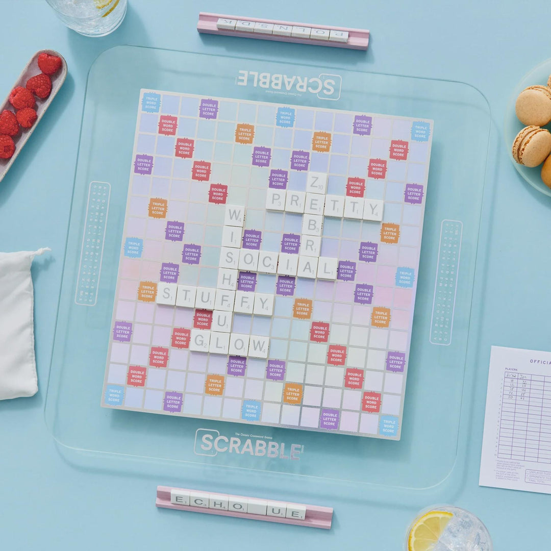 Modern Scrabble Board Game Glass Aura Edition