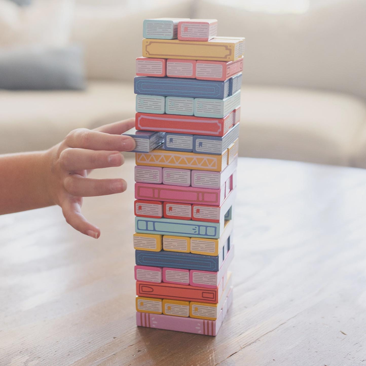 Colorful Tumbling Blocks Tower Book Jenga Board Game